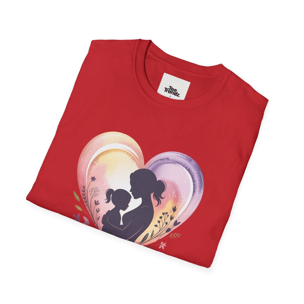 Mother's Love T-Shirt — Silhouette Heart Mom & Child Graphic (Mother's Day Gift)