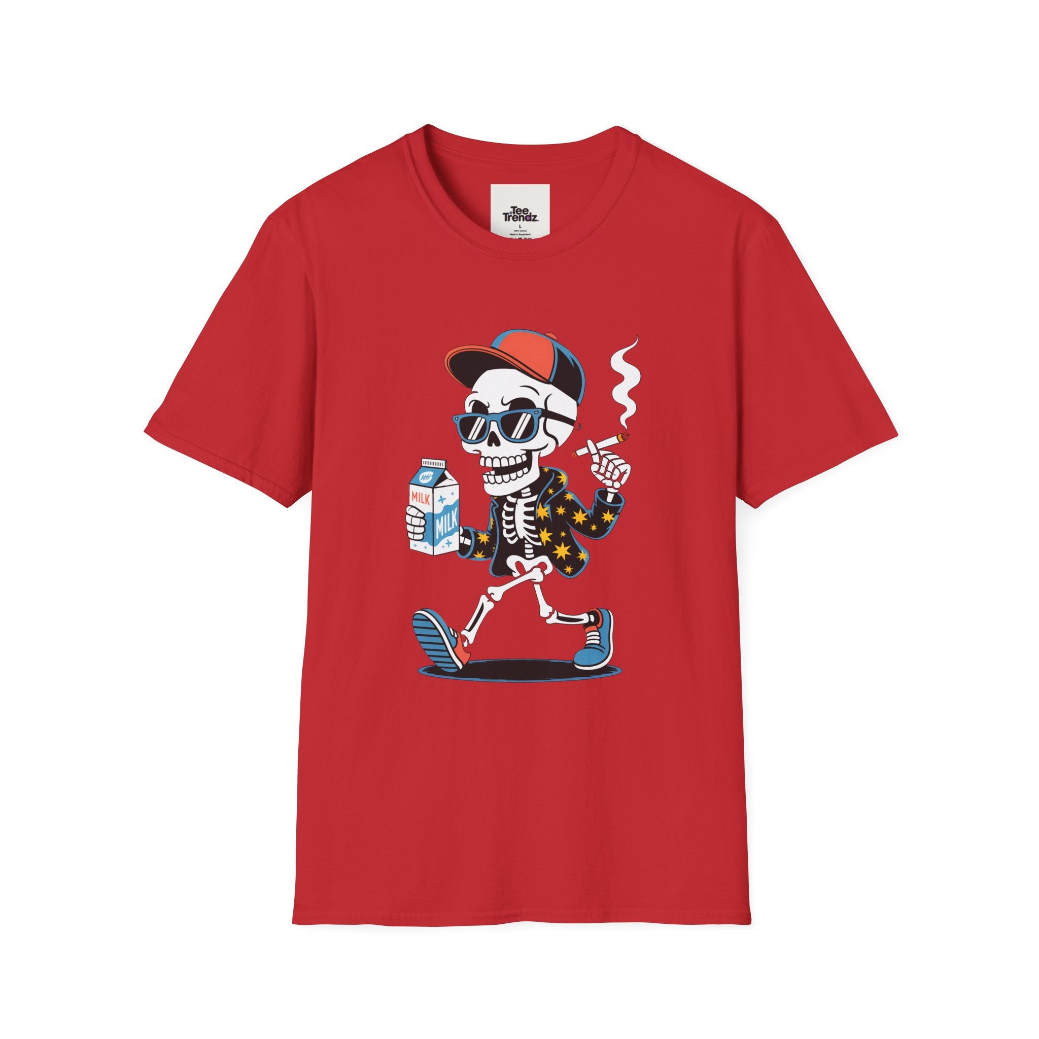 Skateboarding Skeleton Graphic T-Shirt – Cool Retro Streetwear Tee