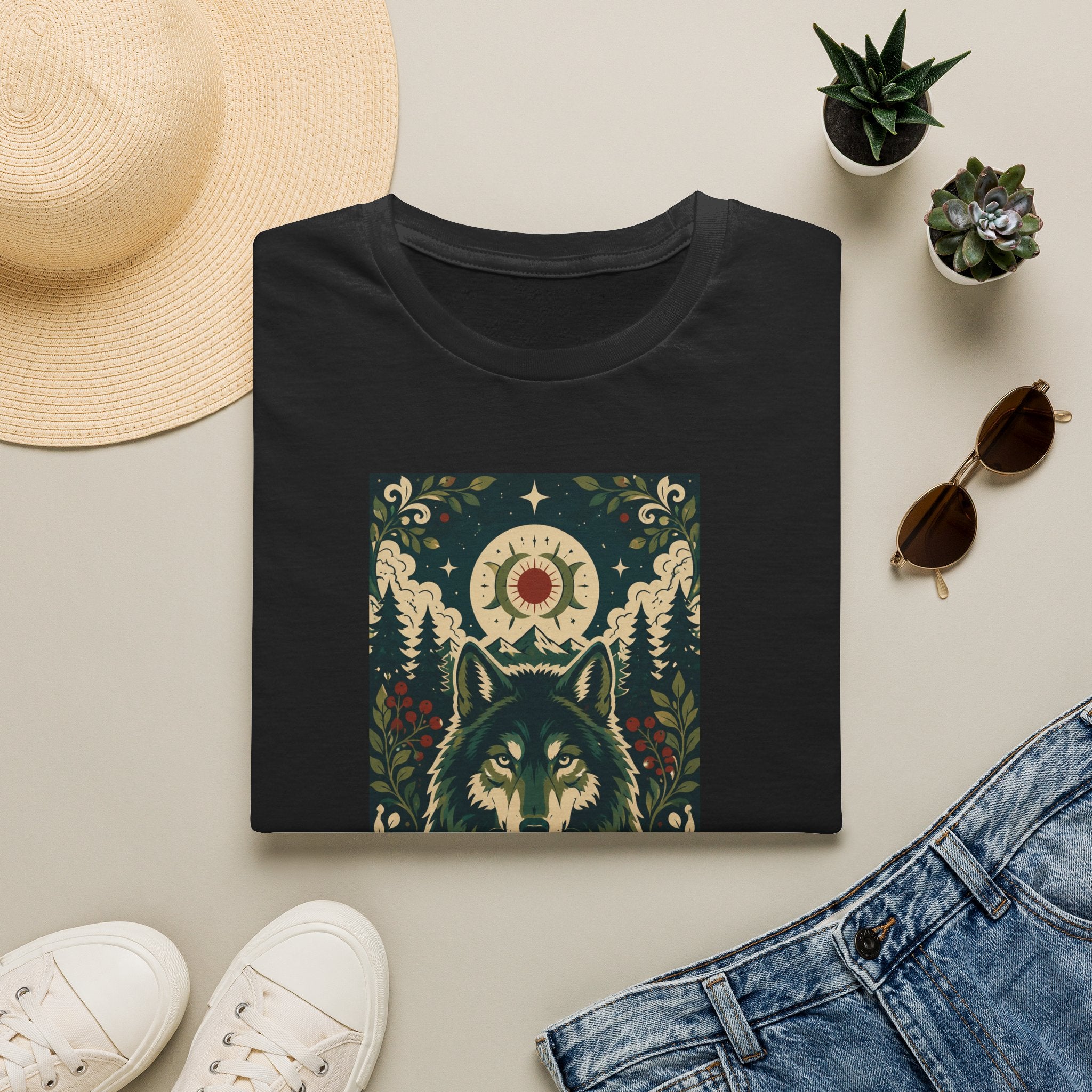 Wolf Spirit T-Shirt — Mystic Forest Moon Graphic