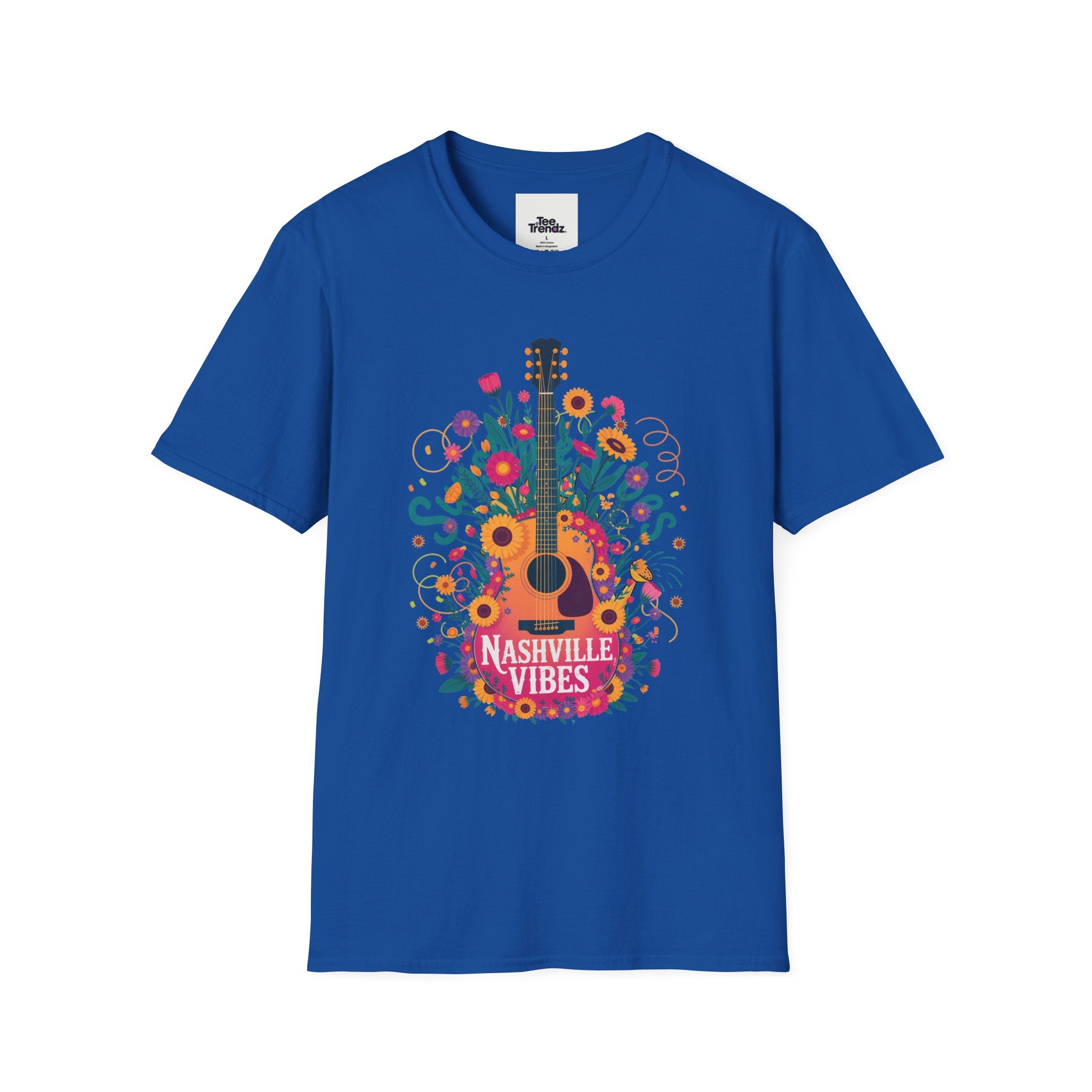 Nashville Vibes Guitar T-Shirt – Floral Music Festival Tee