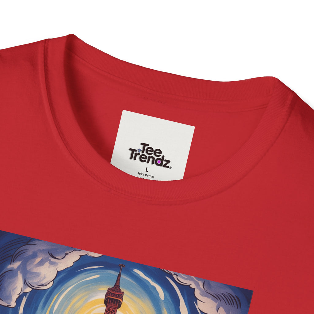 Visit Paris T-Shirt - Vintage Eiffel Tower Travel Poster Tee