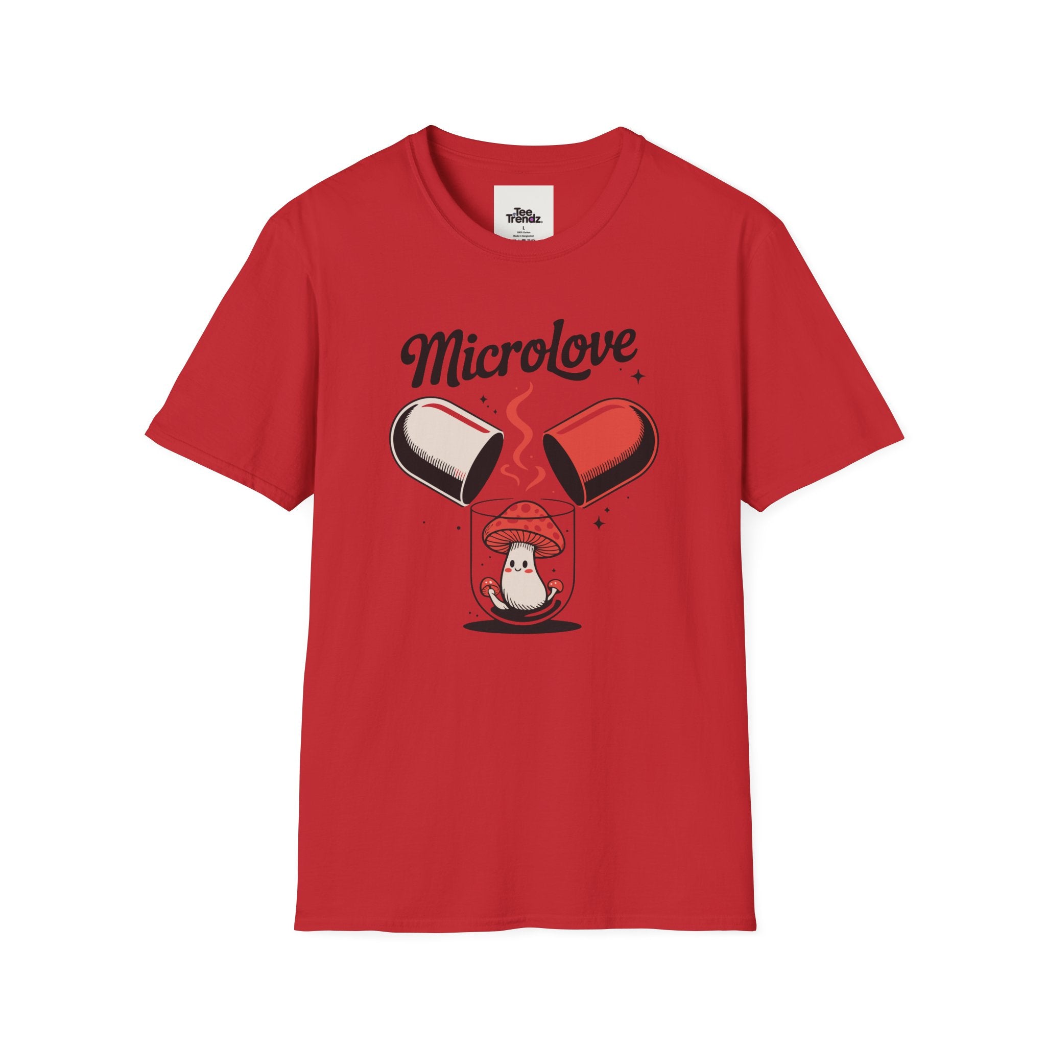T-Shirt — "Microlove" Cute Mushroom Capsule Graphic Tee