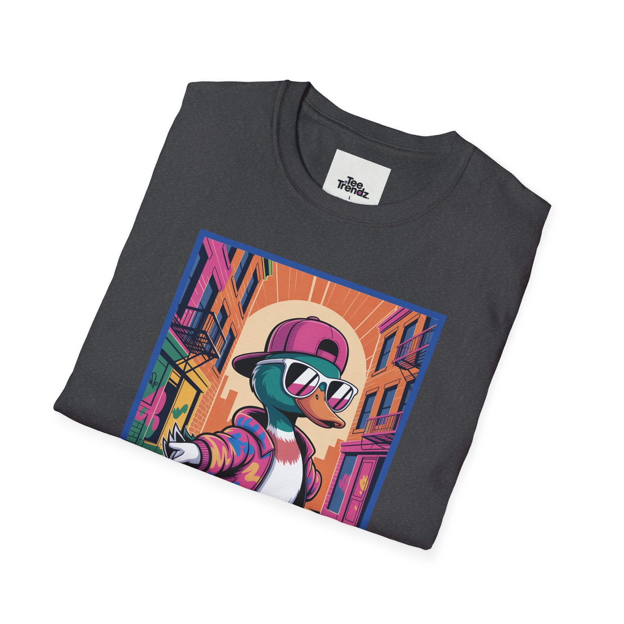 Skateboard Duck Graphic T-Shirt — Retro Streetwear Skateboarder Design