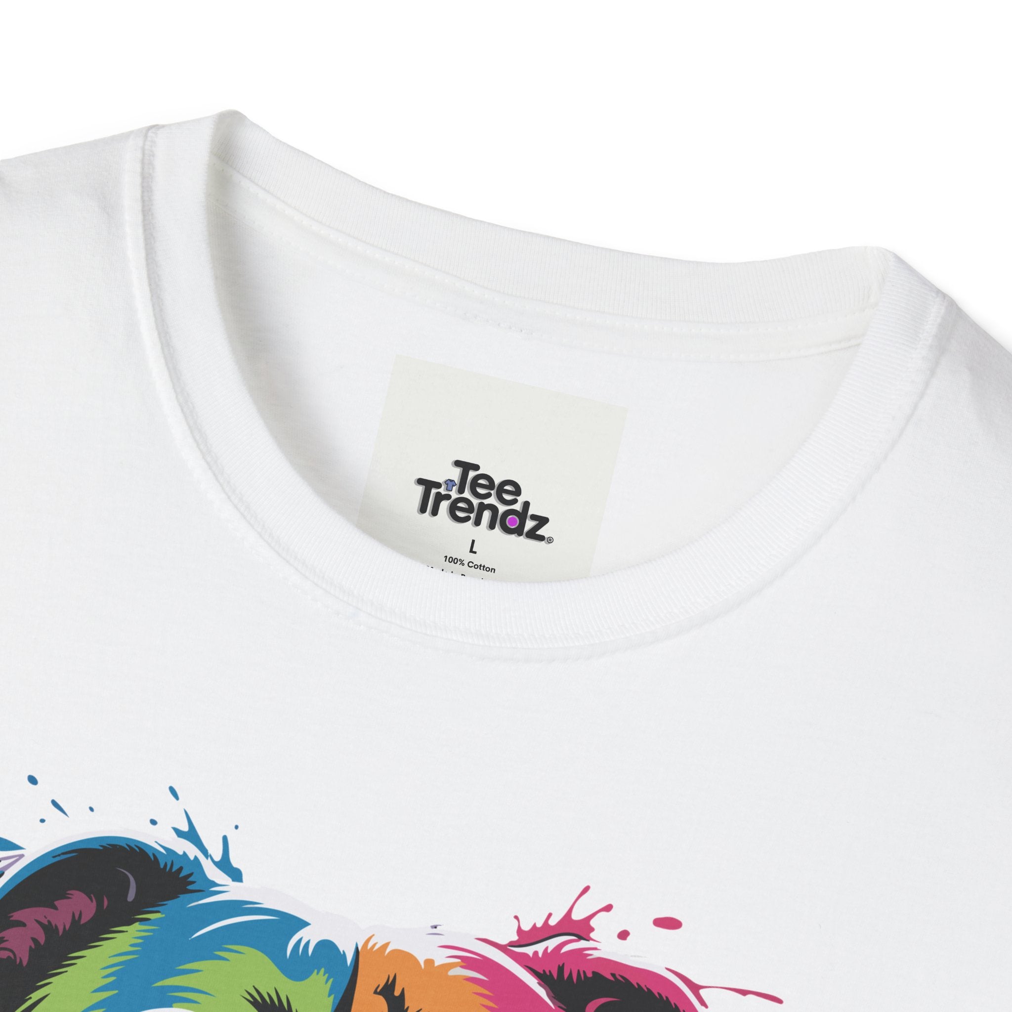 Colorful Pitbull Portrait T-Shirt — Vibrant Dog Art Tee