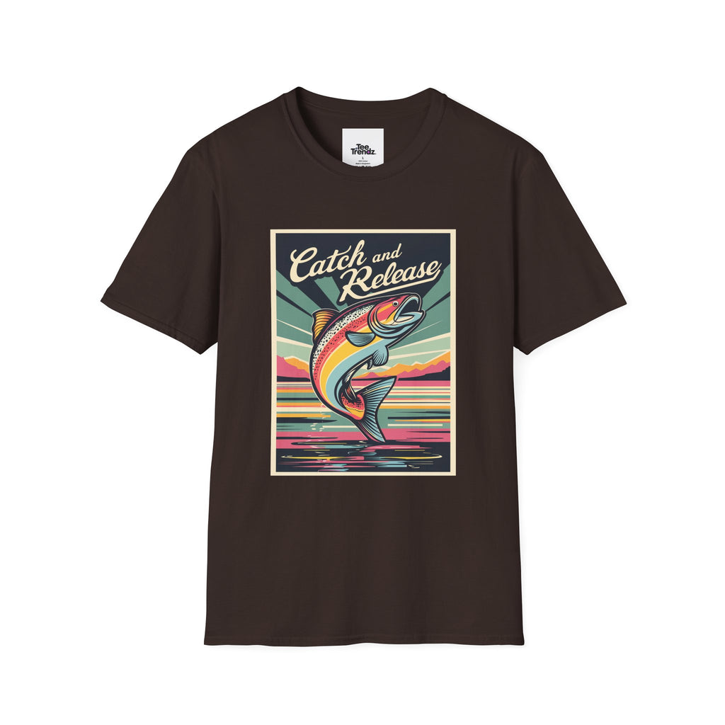 Catch and Release Fishing T-Shirt — Retro Trout Angler Tee