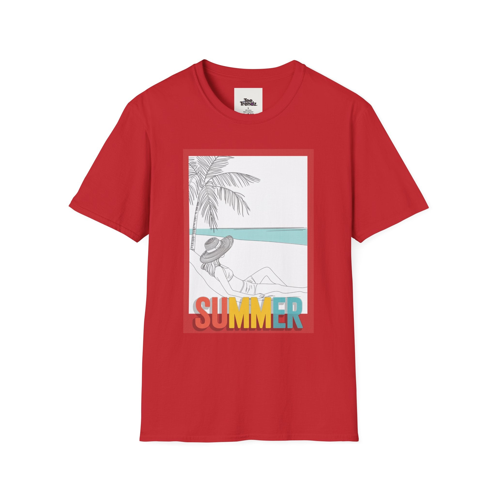 Summer Beach Graphic T-Shirt — 'SUMMER' Retro Palm & Relaxation Design