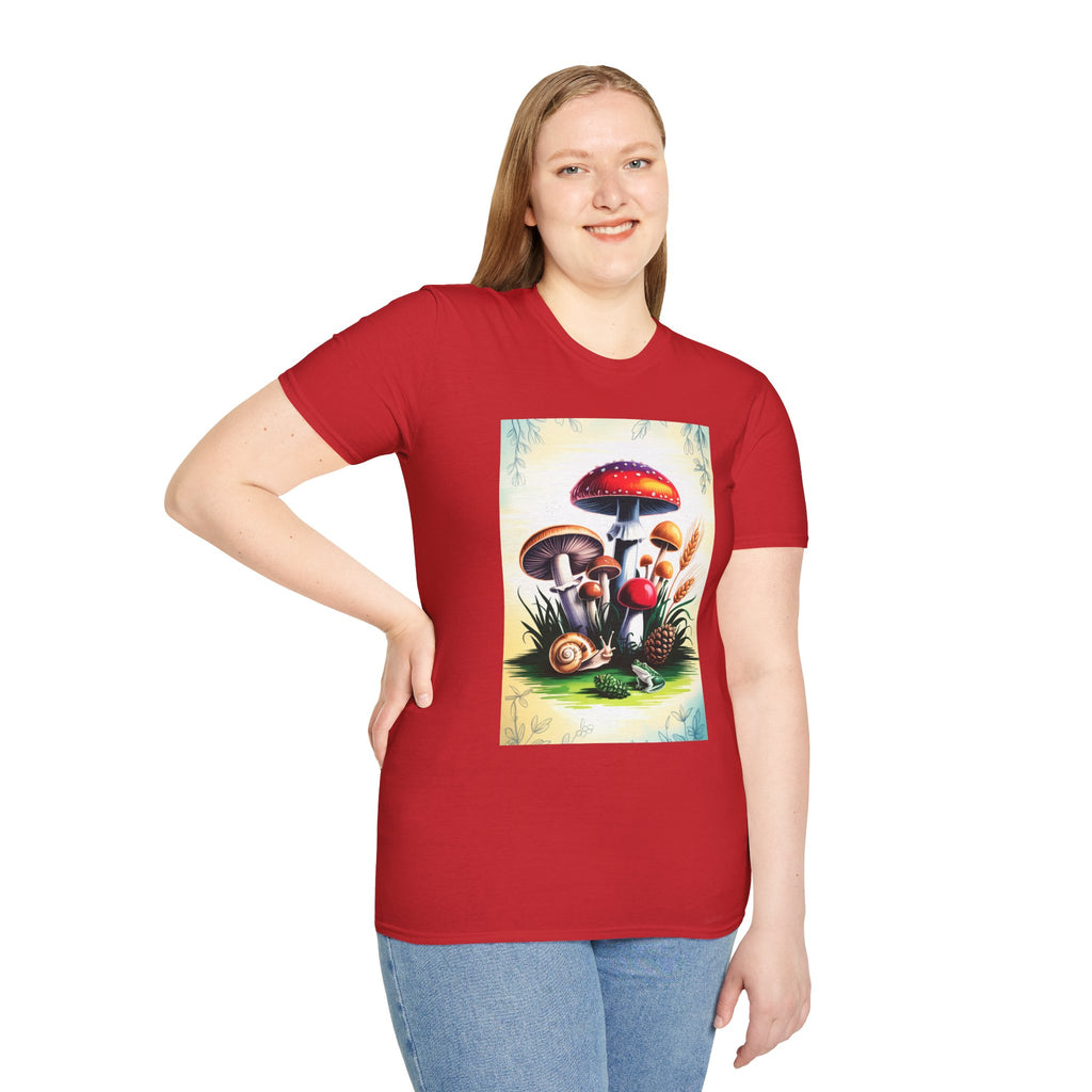 Mushroom Garden T-Shirt — Vintage Botanical Fungi Illustration