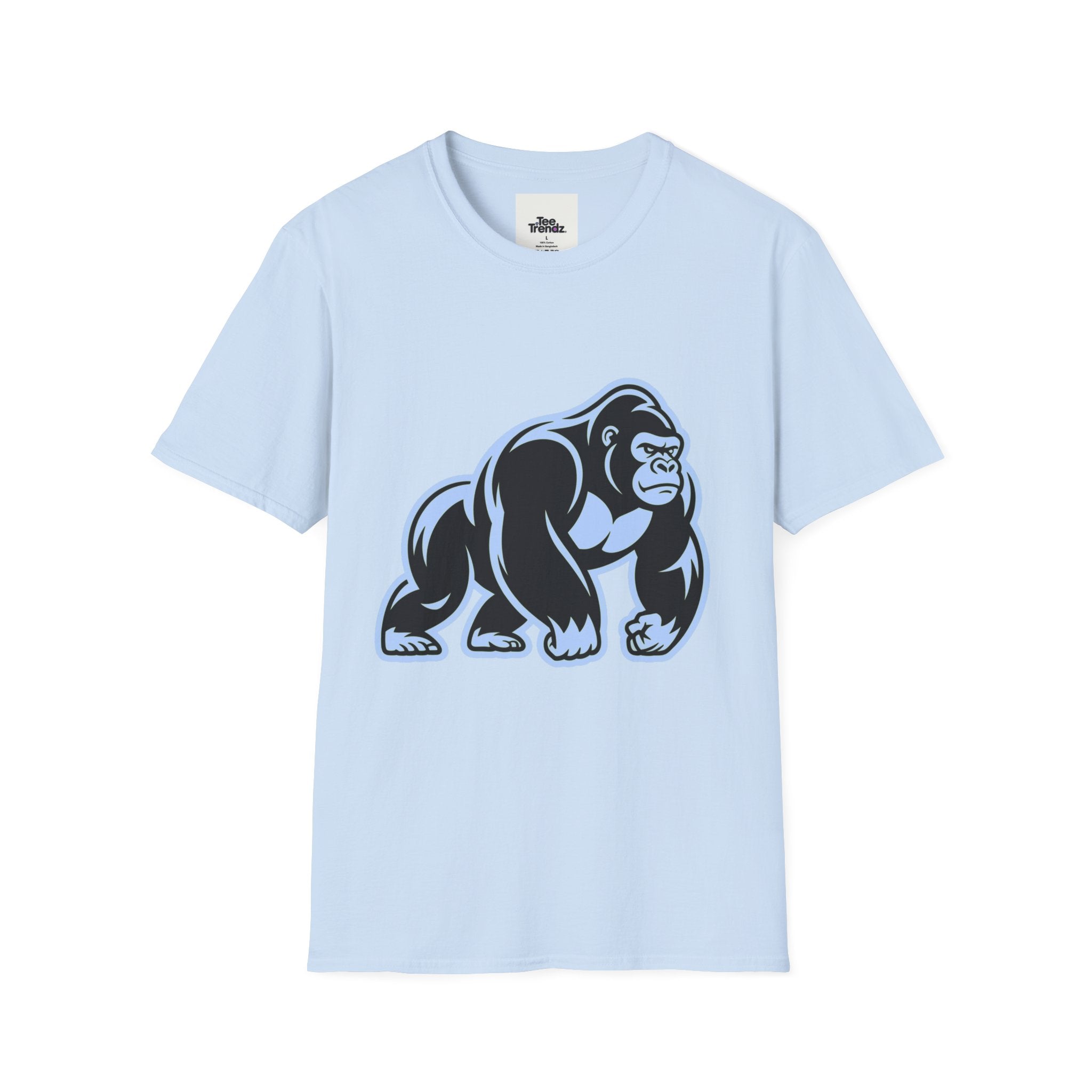 Gorilla Mascot T-Shirt — Bold Blue Ape Graphic Tee