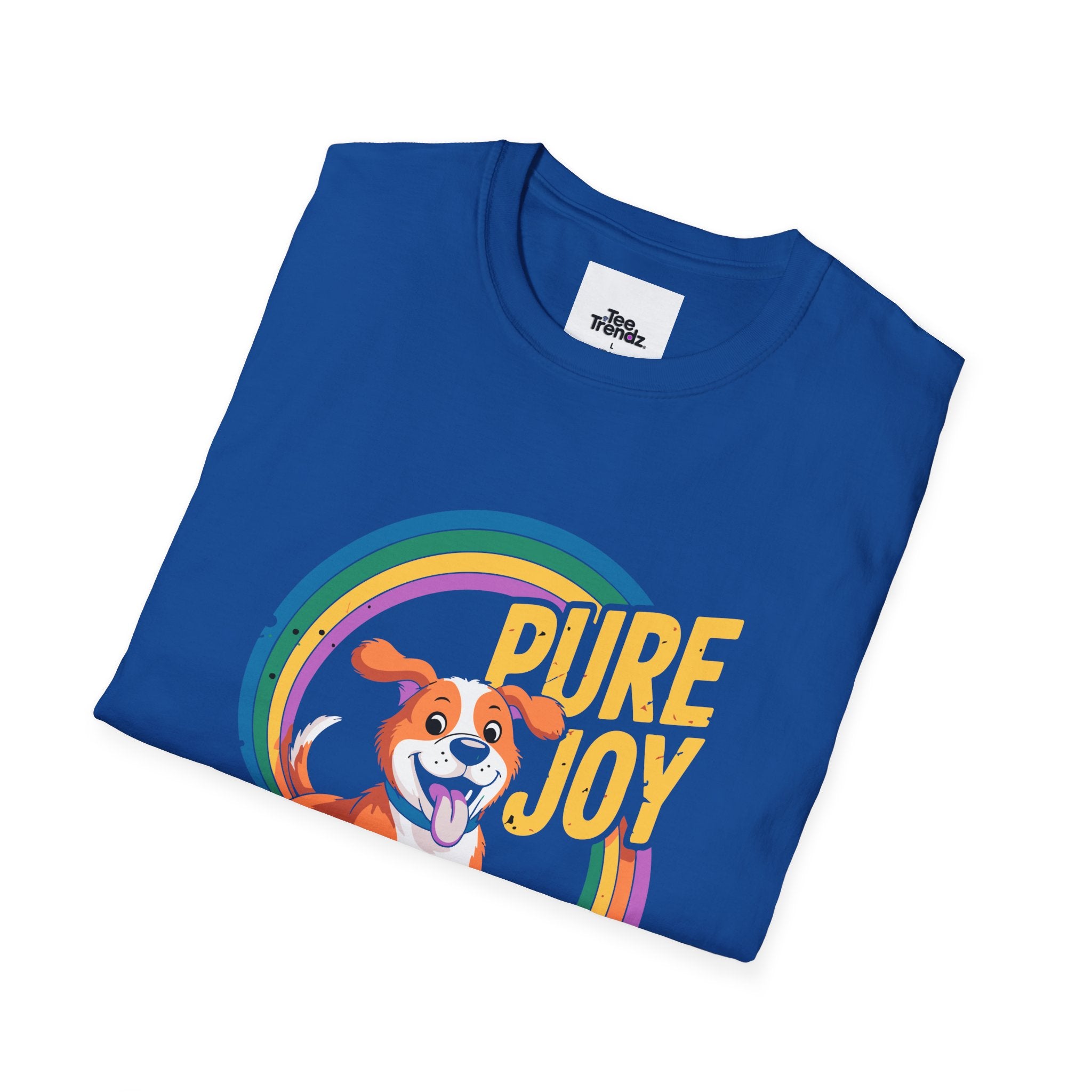 Pure Joy Dog T-Shirt – Playful Beagle Graphic Tee with Rainbow