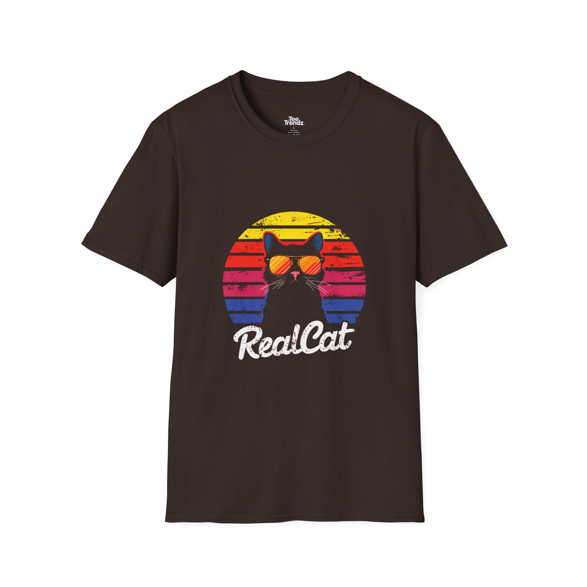RealCat Retro Cat T-Shirt — Cool Cat Sunglasses Vintage Sunset Tee