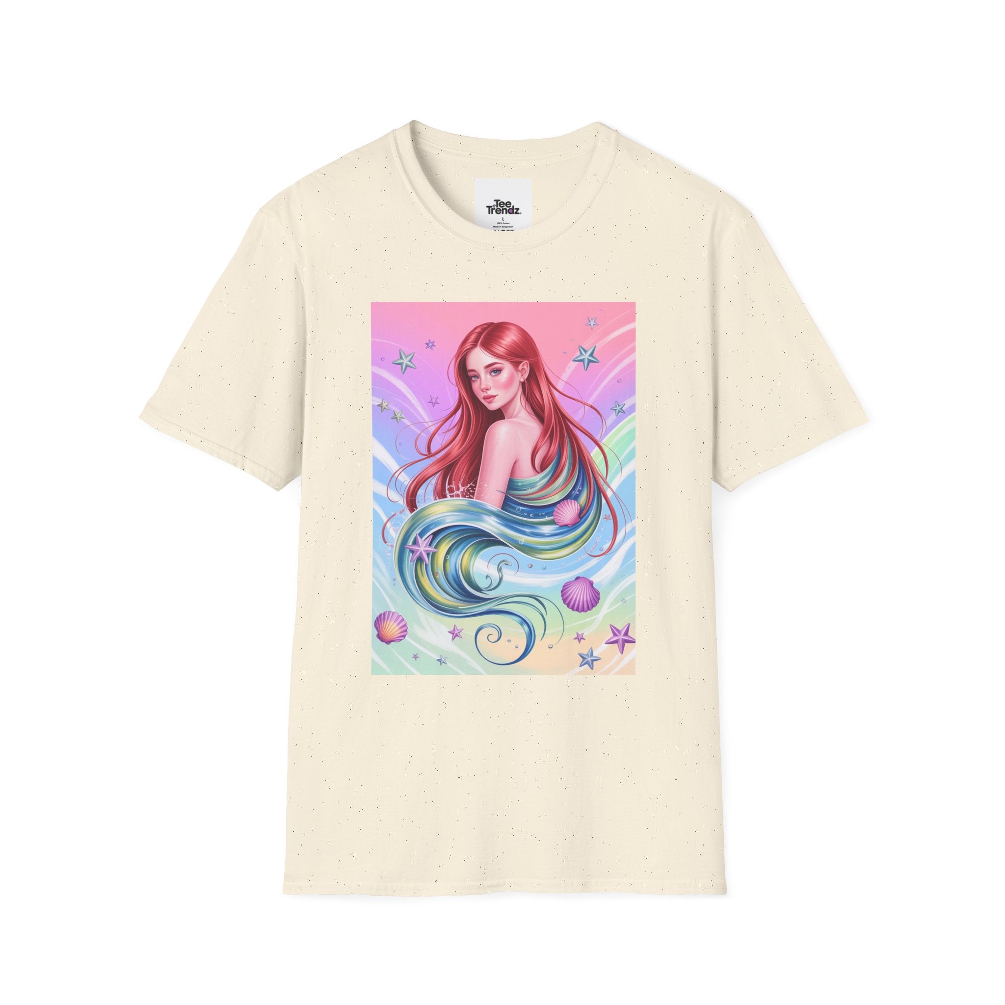 Mermaid Fantasy T-Shirt — Pastel Cosmic Sea Girl Graphic Tee