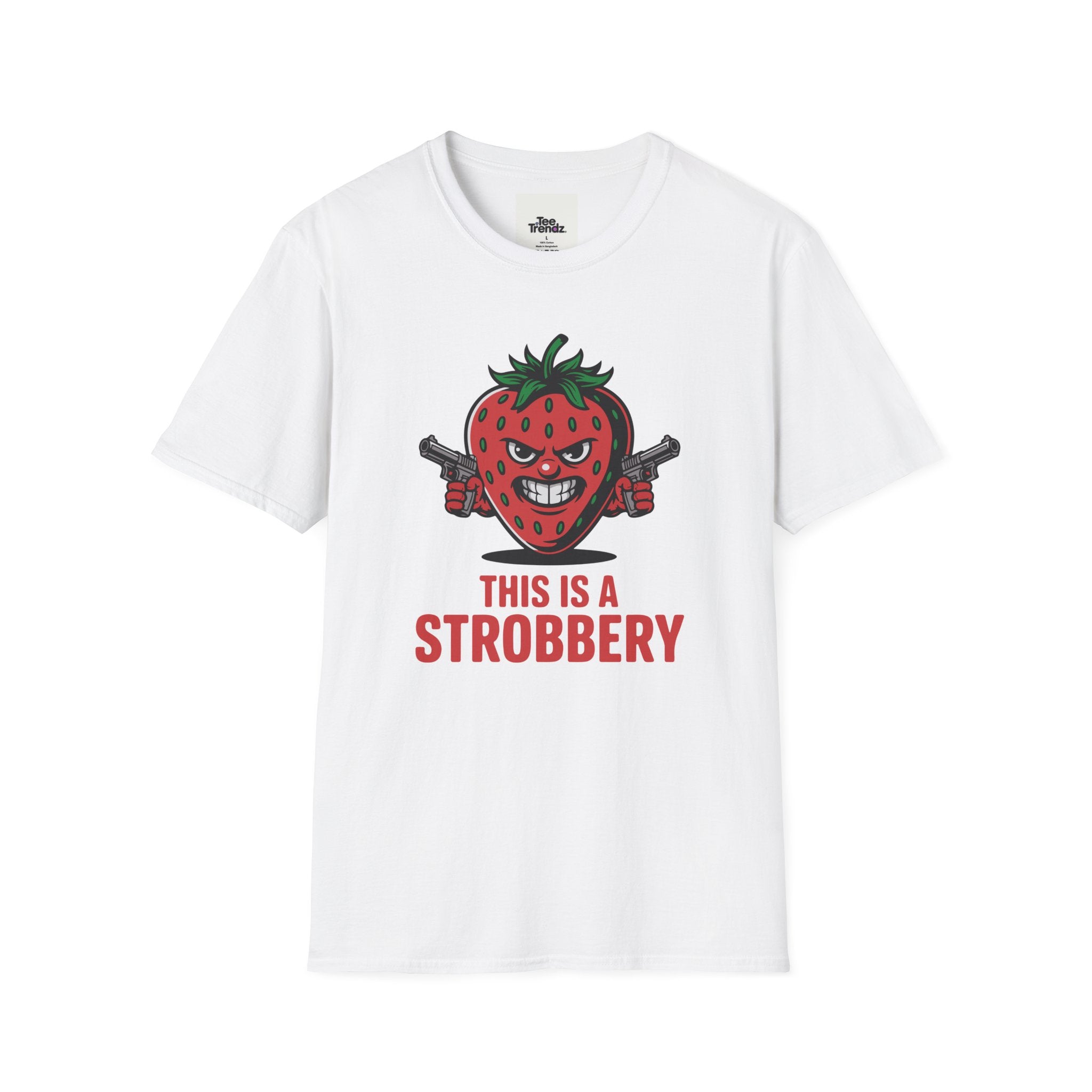 Stroberry Tee – Funny Cartoon Strawberry Graphic T-Shirt (“This Is A Stroberry”)
