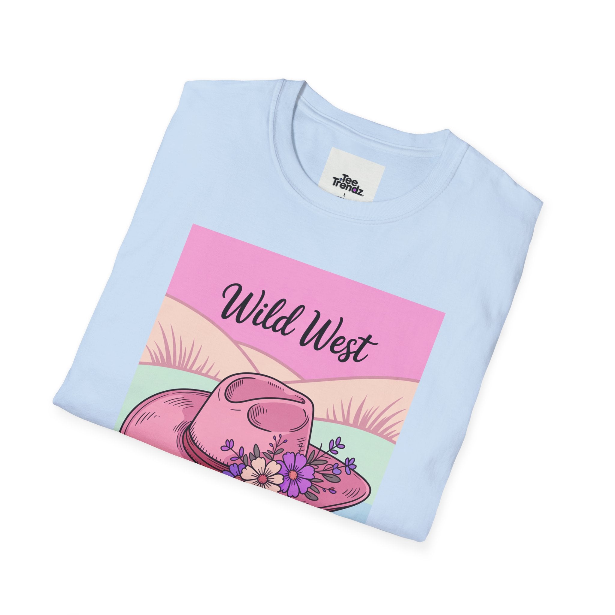Wild West Pink Cowboy Hat T-Shirt — Floral Western Graphic Tee