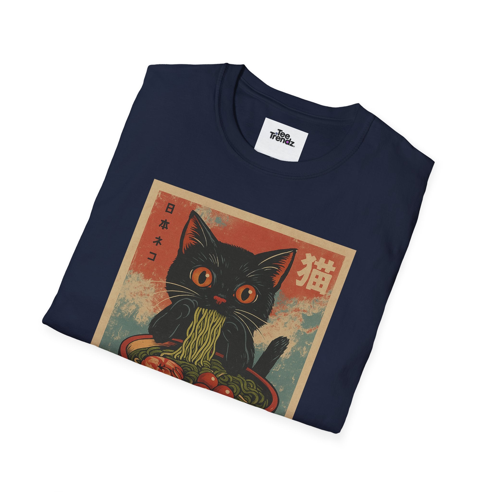 Cat Ramen T-Shirt — Vintage Japanese Neko Bowl Graphic Tee