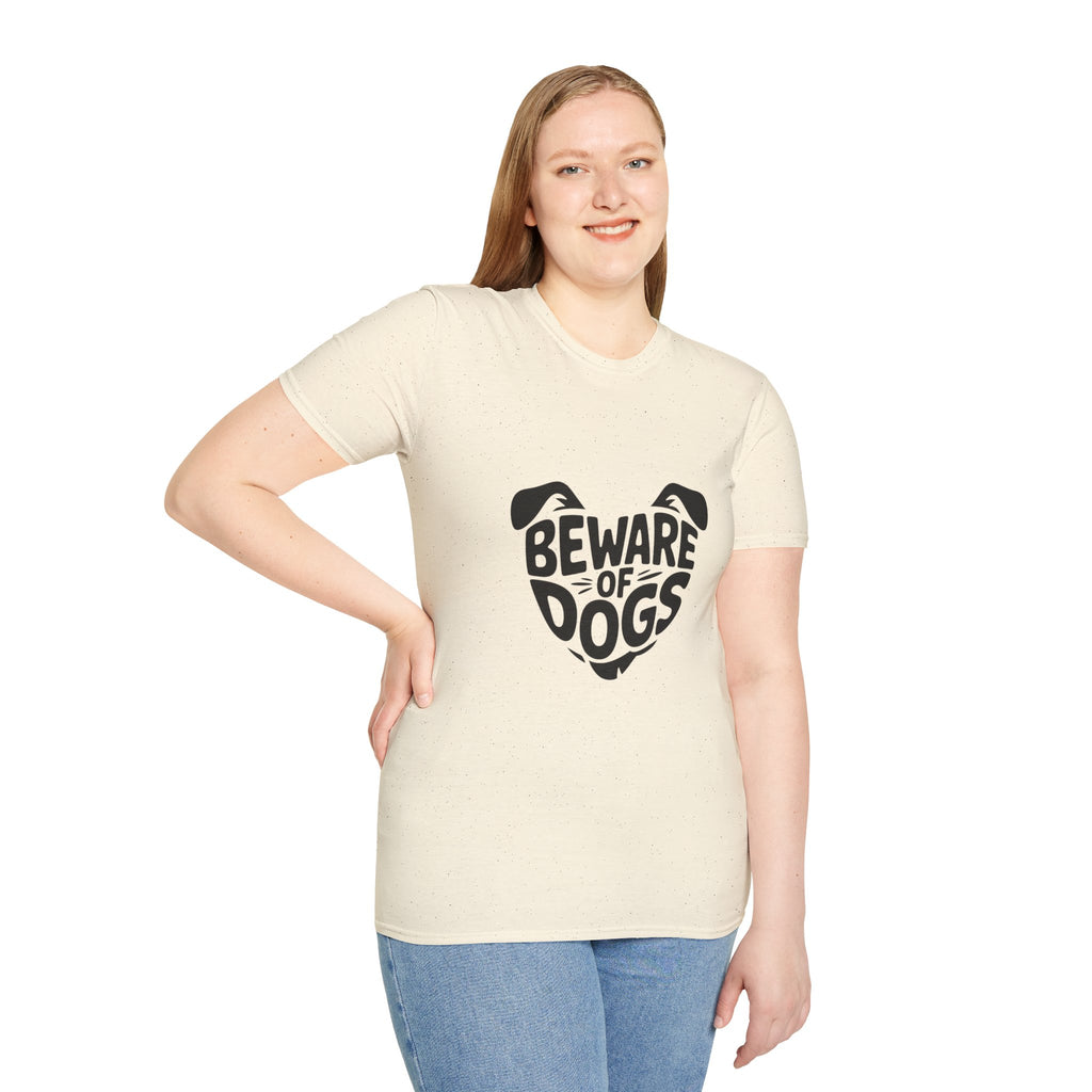Beware of Dogs T-Shirt — Cute Dog Face Graphic Tee for Dog Lovers