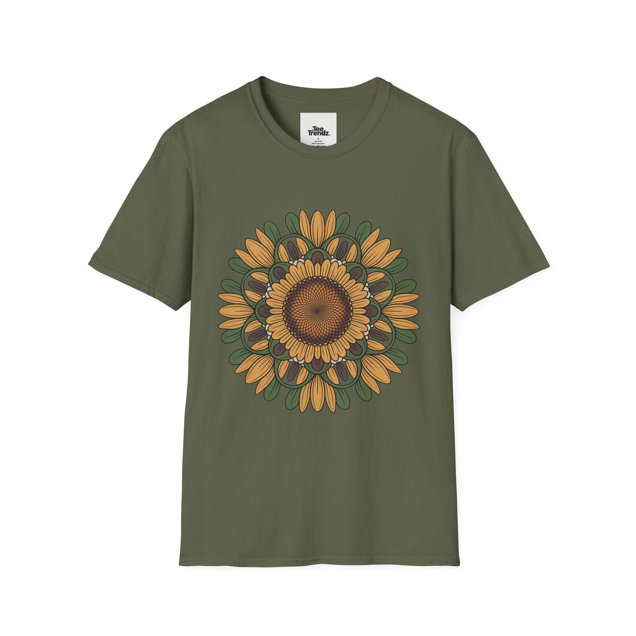 Sunflower Mandala T-Shirt — Retro Floral Graphic Tee