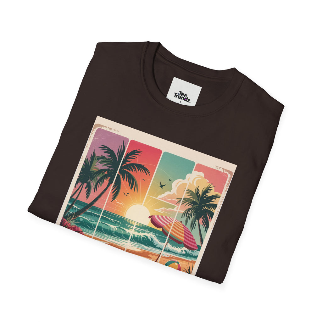 Summer Never Ends T-Shirt – Vintage Beach Sunset Graphic Tee