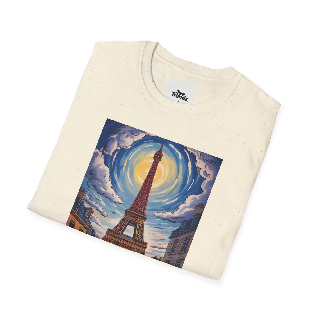 Visit Paris T-Shirt - Vintage Eiffel Tower Travel Poster Tee