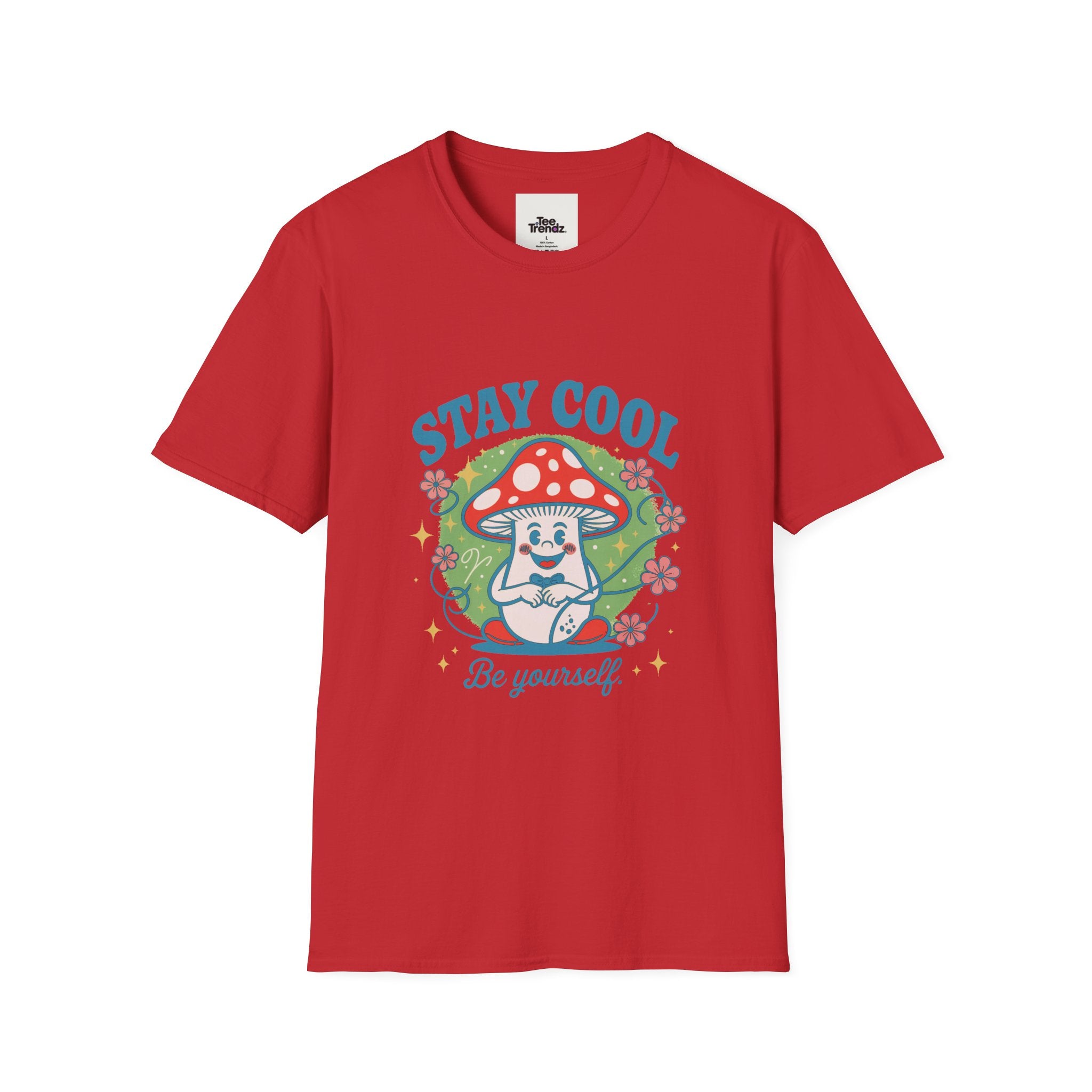 Stay Cool Mushroom T-Shirt — 'Be Yourself' Retro Cute Graphic Tee