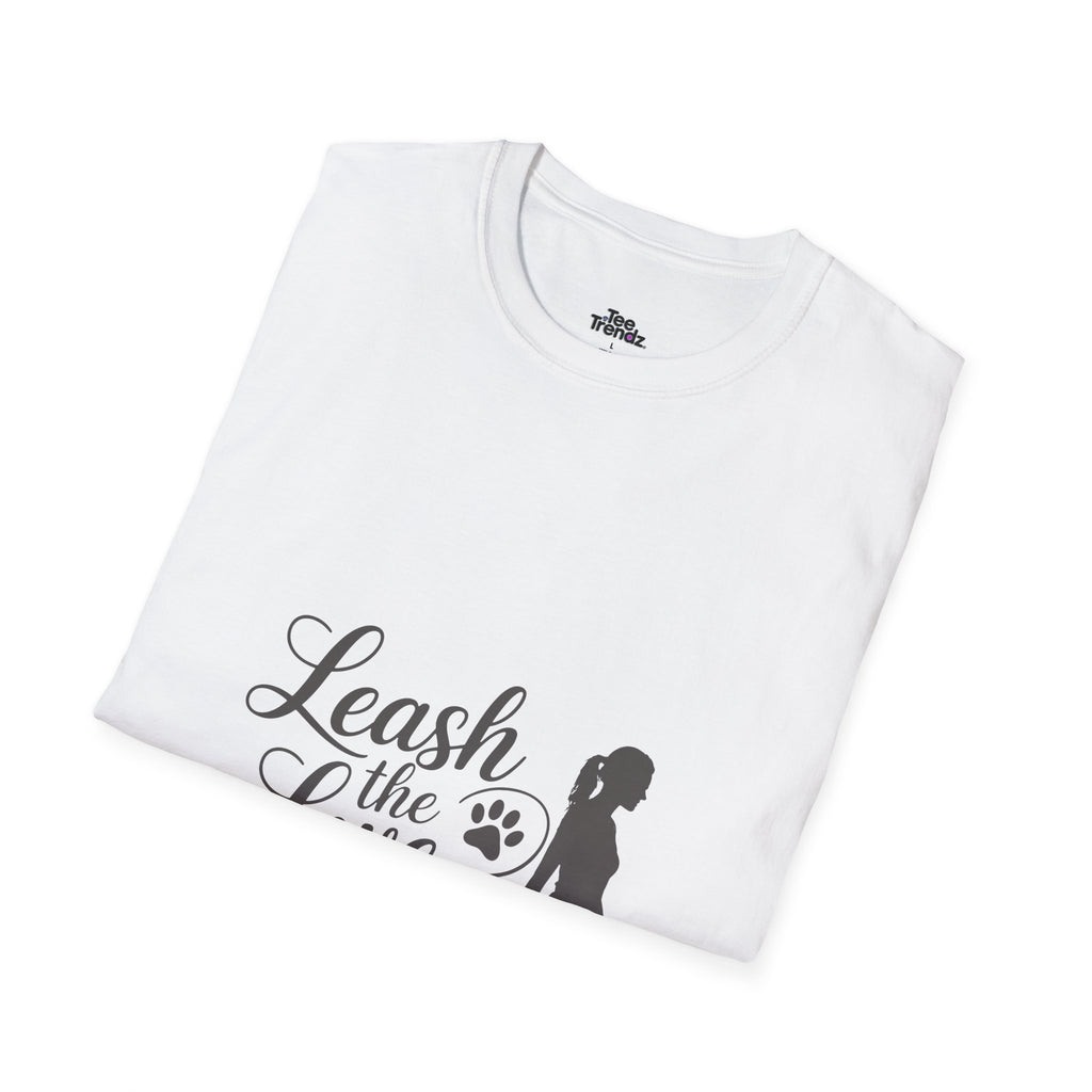 Leash the Love T-Shirt - Dog Walking Silhouette Tee for Pet Lovers