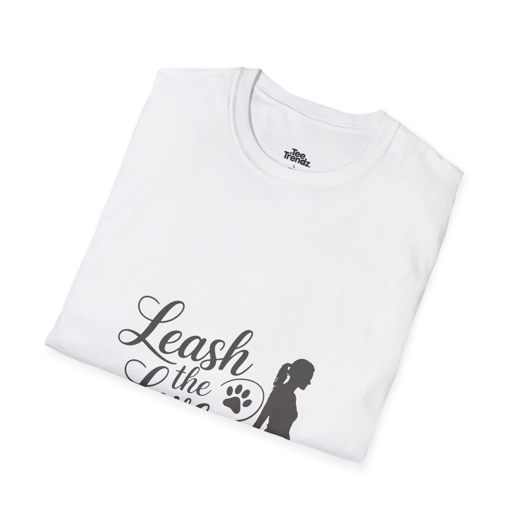 Leash the Love T-Shirt - Dog Walking Silhouette Tee for Pet Lovers