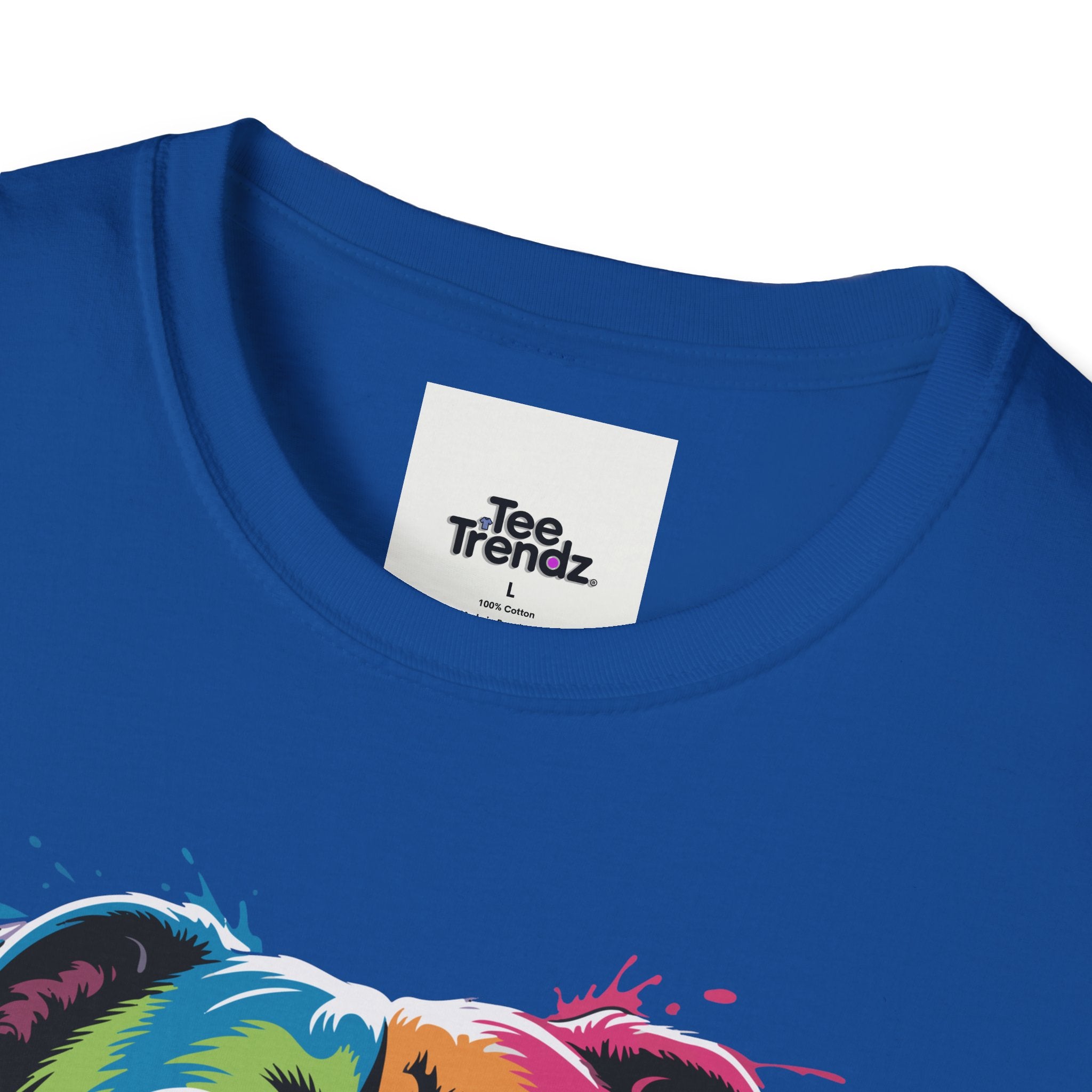 Colorful Pitbull Portrait T-Shirt — Vibrant Dog Art Tee