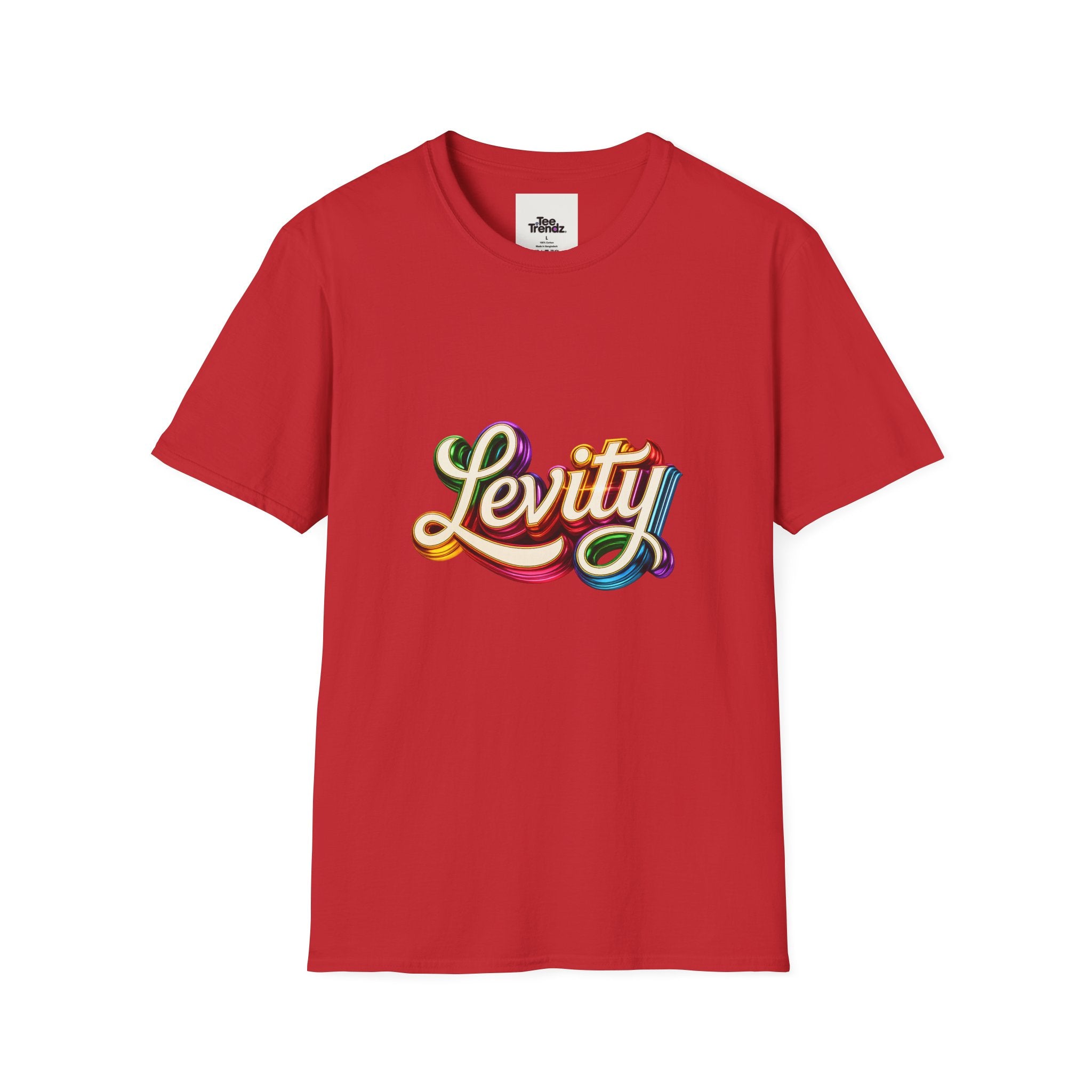 Levity Retro Script T-Shirt — Colorful Vintage Rainbow Graphic