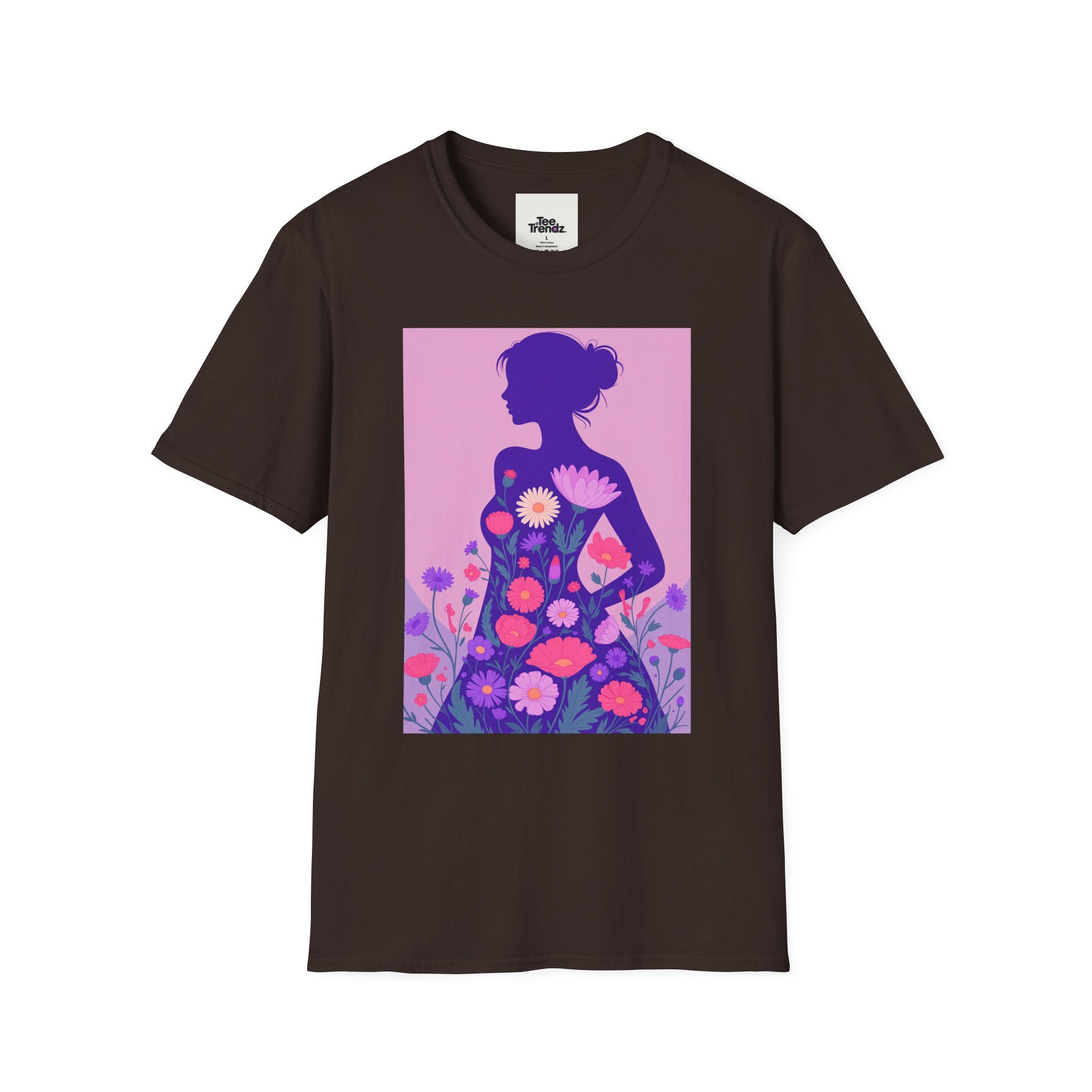 Floral Silhouette T-Shirt — Woman in Bloom Graphic Tee