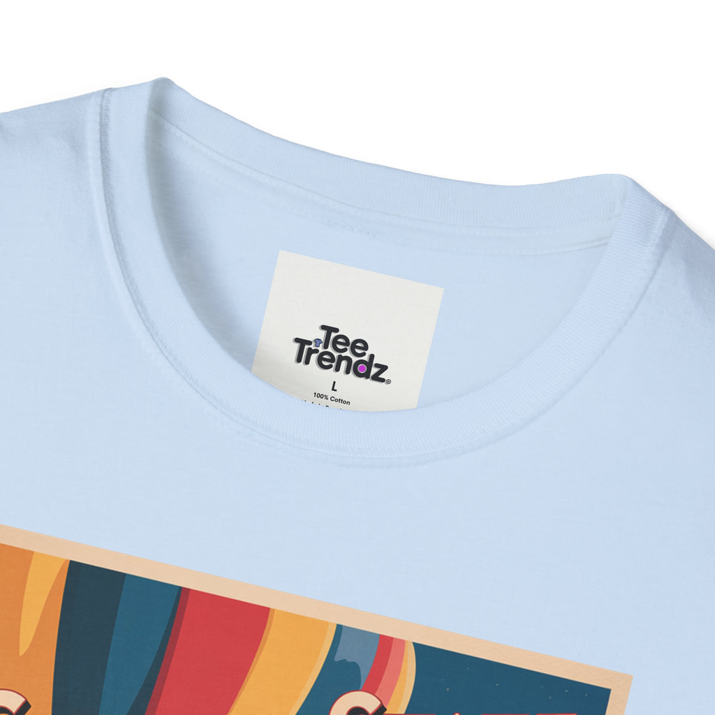 Golden State Hot Air Balloon T-Shirt — Vintage Travel Poster Tee