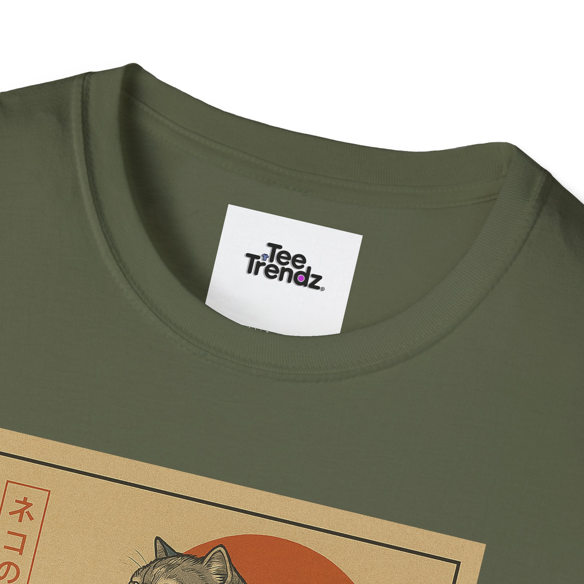 Katana Wave Cat T-Shirt — Vintage Japanese Wave Art Tee