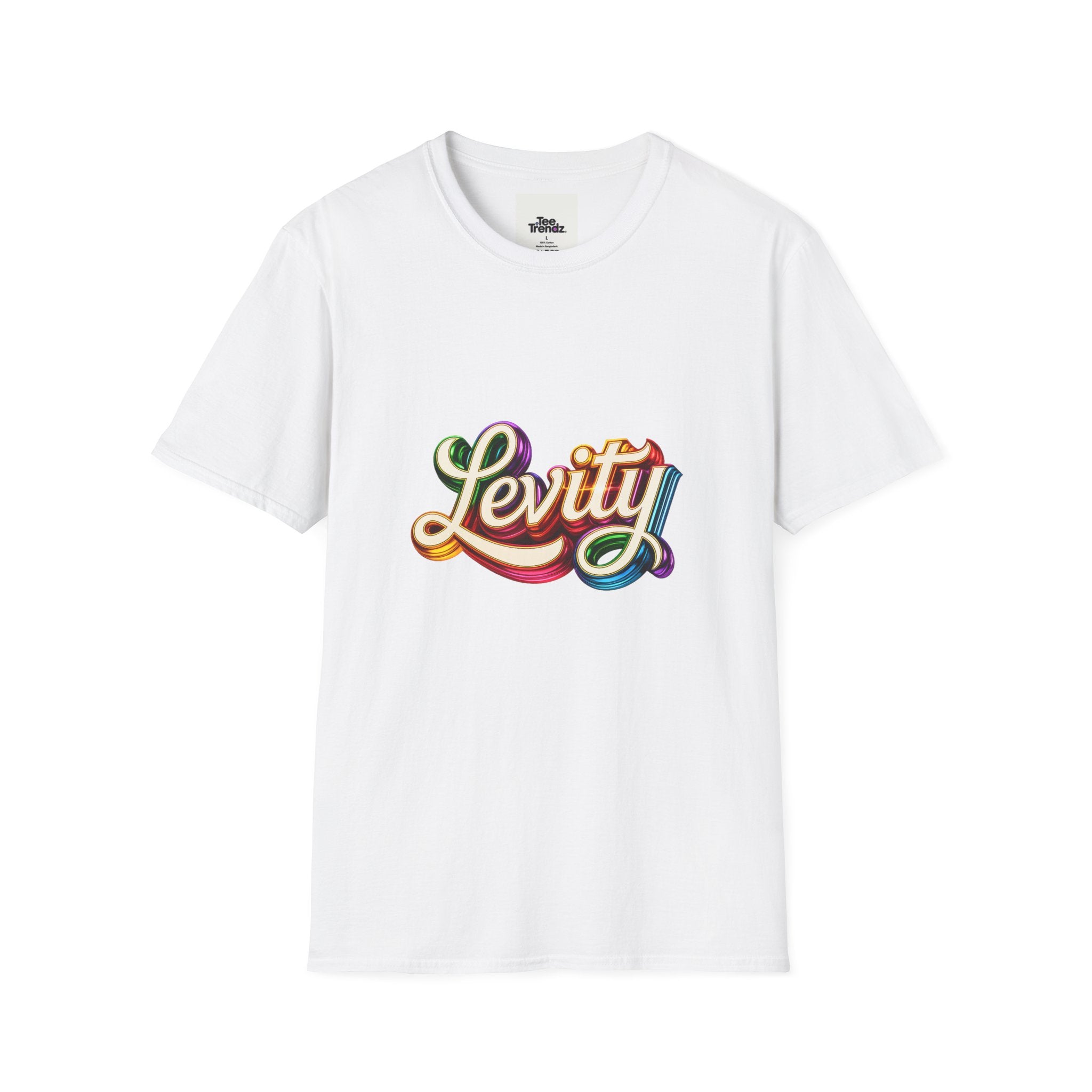 Levity Retro Script T-Shirt — Colorful Vintage Rainbow Graphic