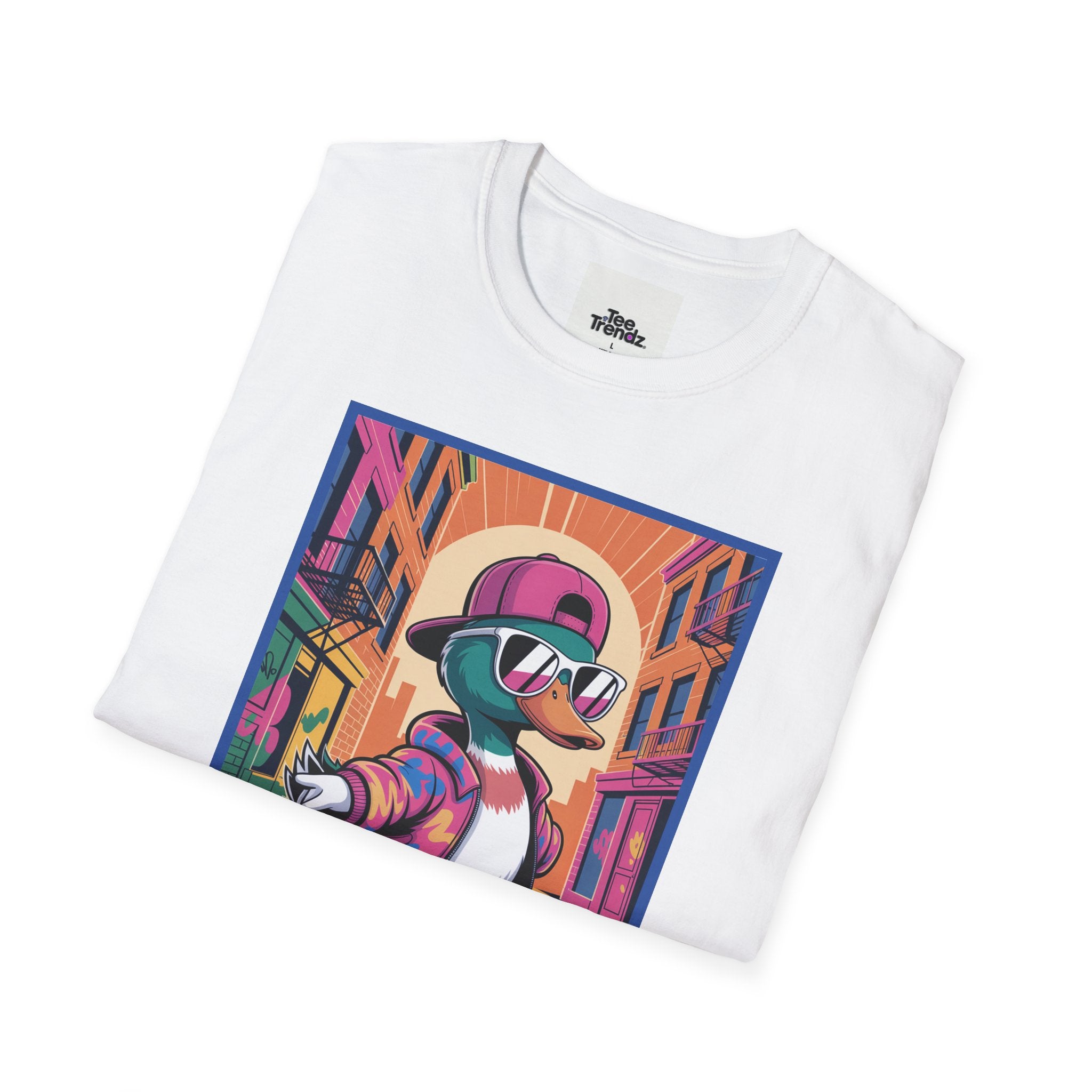 Skateboard Duck Graphic T-Shirt — Retro Streetwear Skateboarder Design