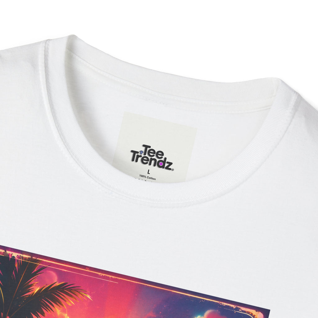 Summer Never Ends T-Shirt — Retro Tropical Sunset Beach Tee