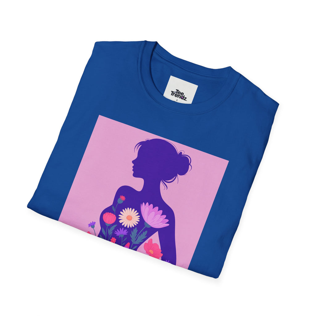 Floral Silhouette T-Shirt — Woman in Bloom Graphic Tee