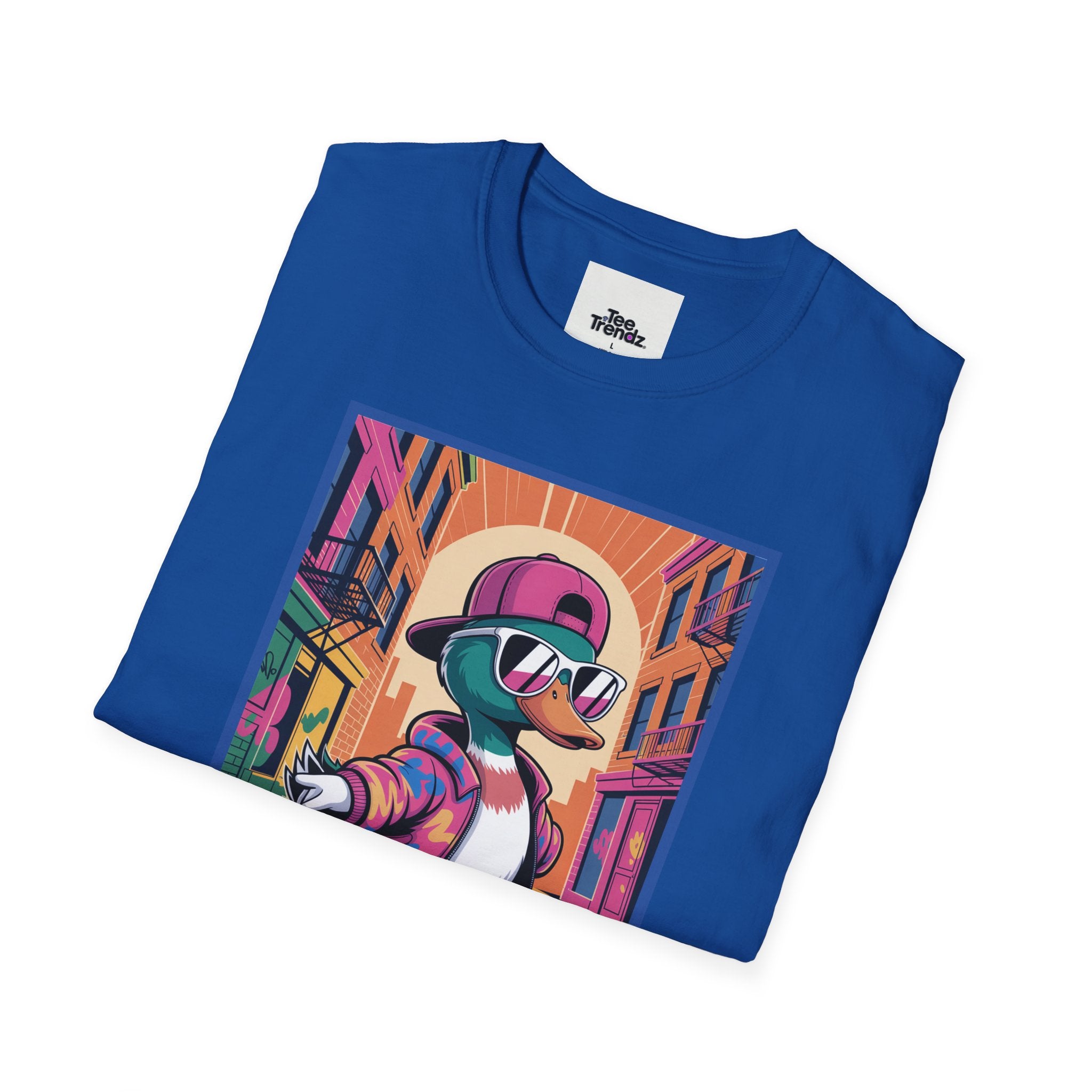 Skateboard Duck Graphic T-Shirt — Retro Streetwear Skateboarder Design