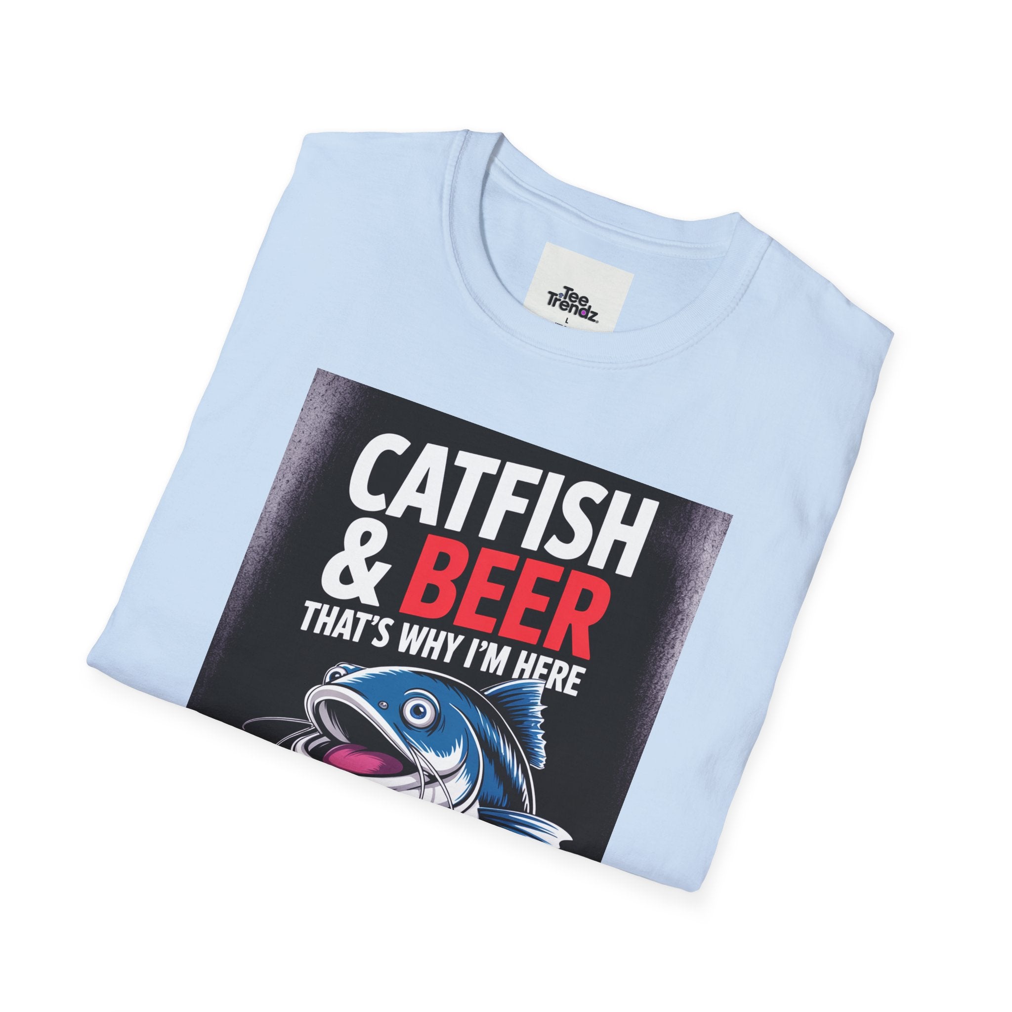 Catfish & Beer T-Shirt — Funny Fishing Shirt with Beer Graphic