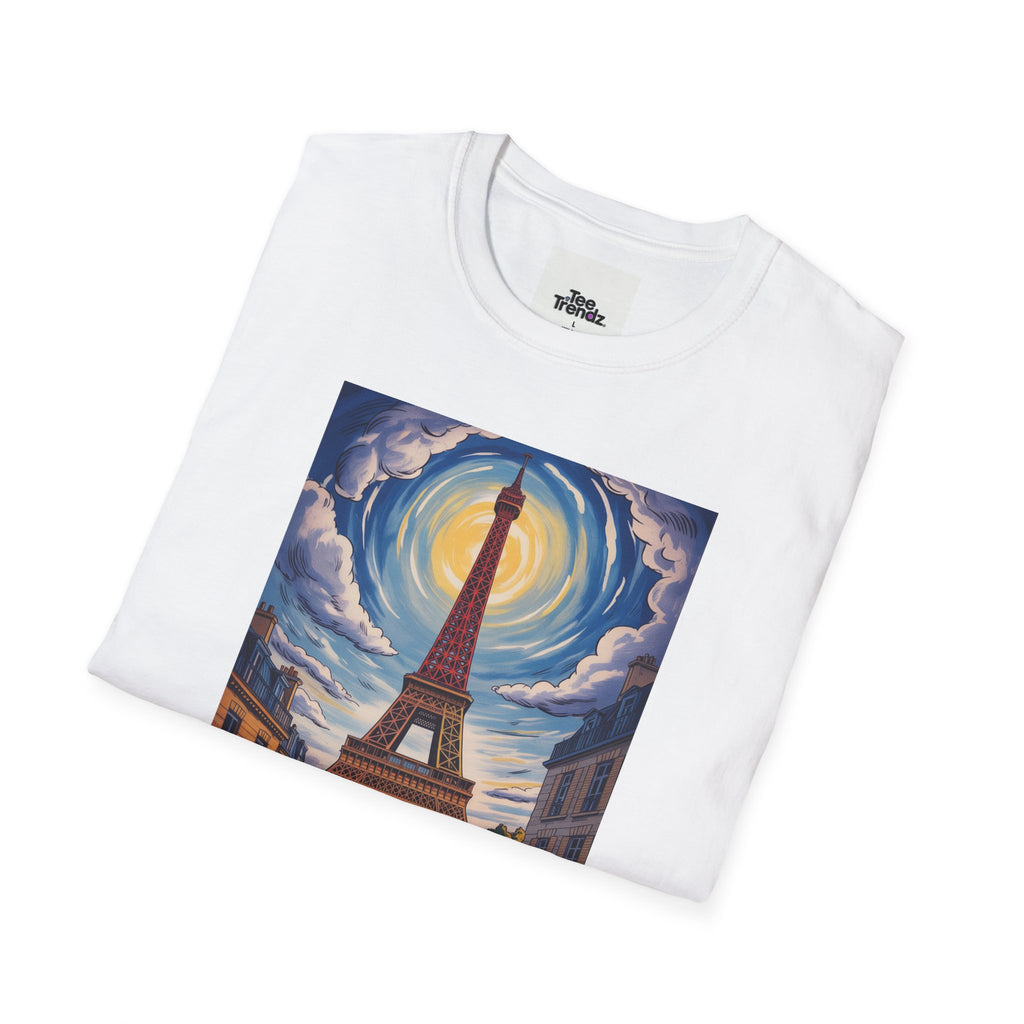 Visit Paris T-Shirt - Vintage Eiffel Tower Travel Poster Tee