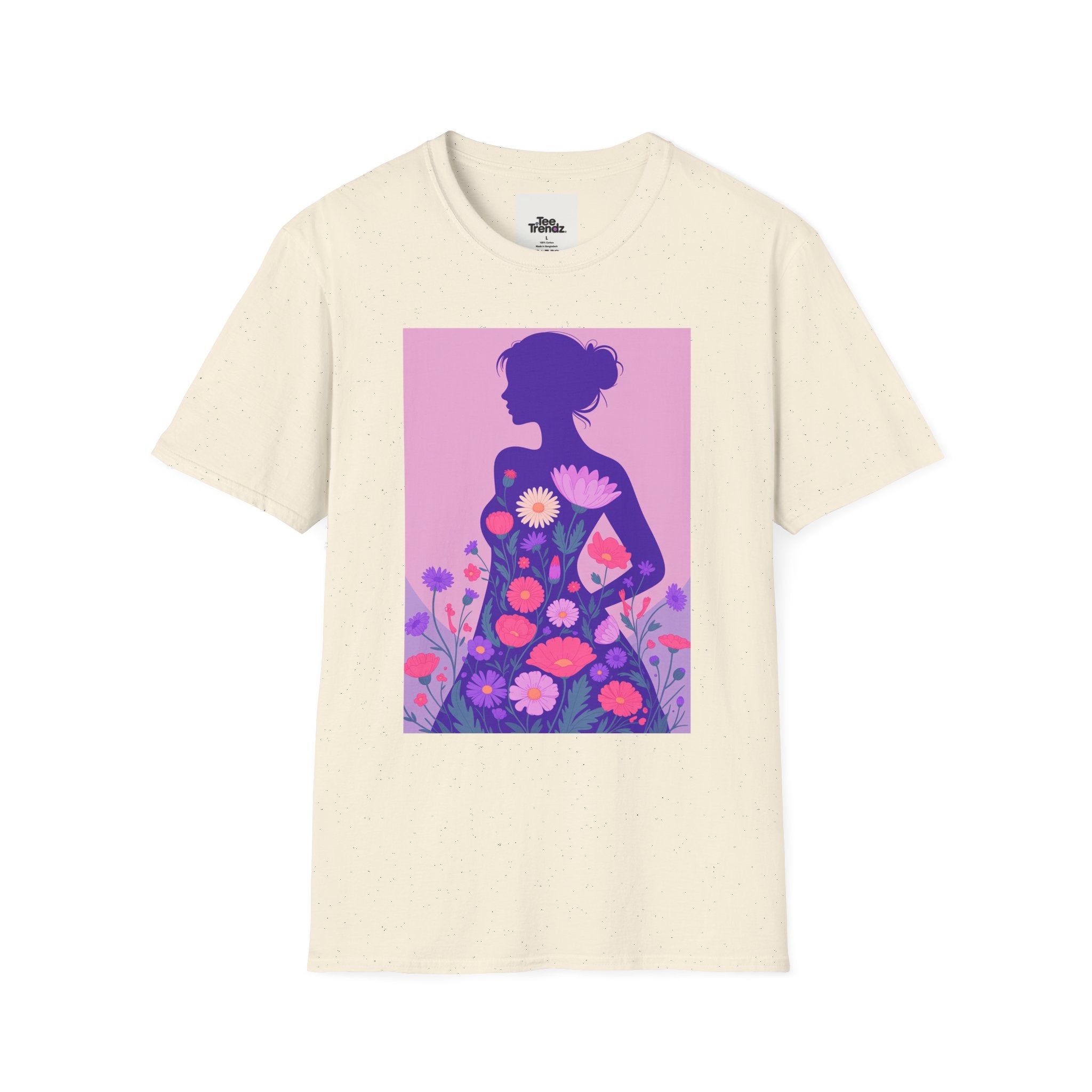 Floral Silhouette T-Shirt — Woman in Bloom Graphic Tee