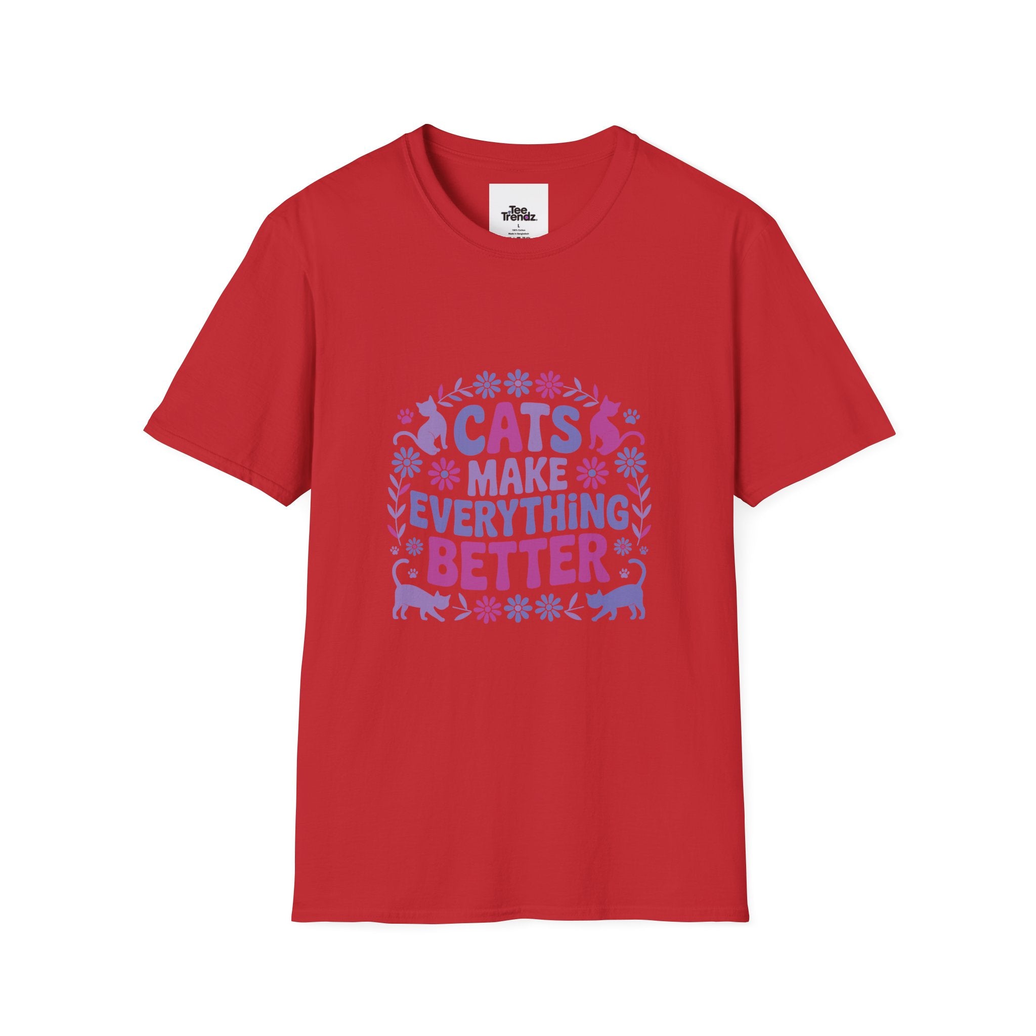 Cats Make Everything Better T-Shirt — Cute Purple Cat Lover Tee