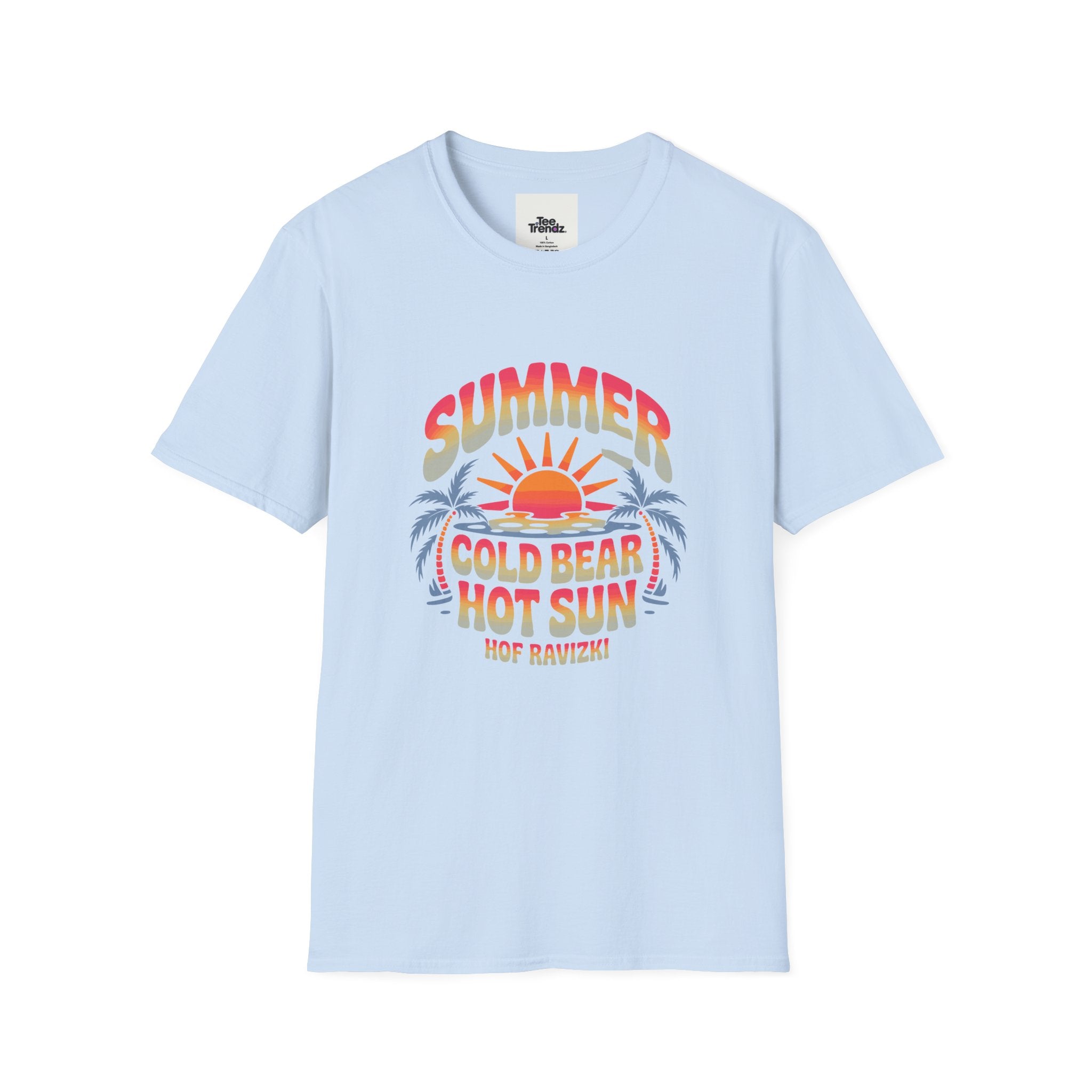 Summer Graphic T-Shirt — "Cold Bear Hot Sun" Retro Beach Tee