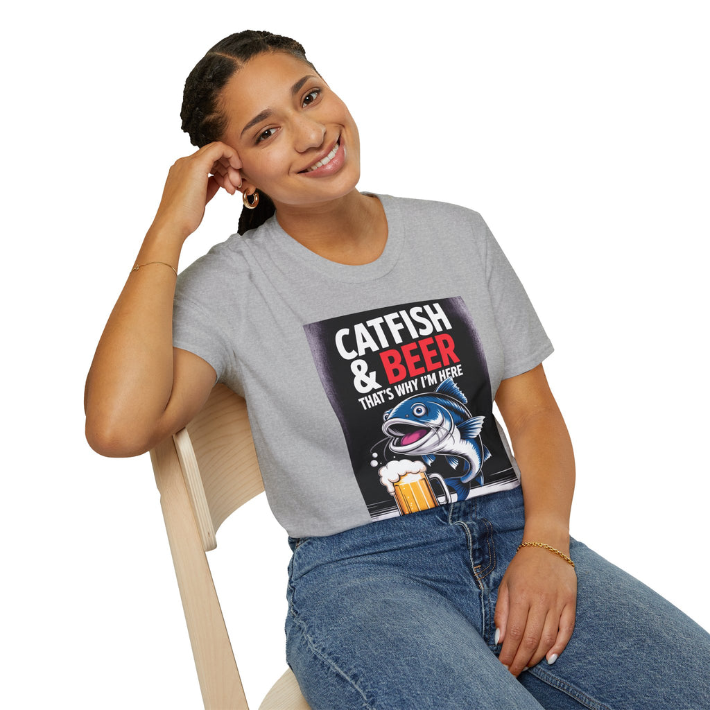 Catfish & Beer T-Shirt — Funny Fishing Shirt with Beer Graphic