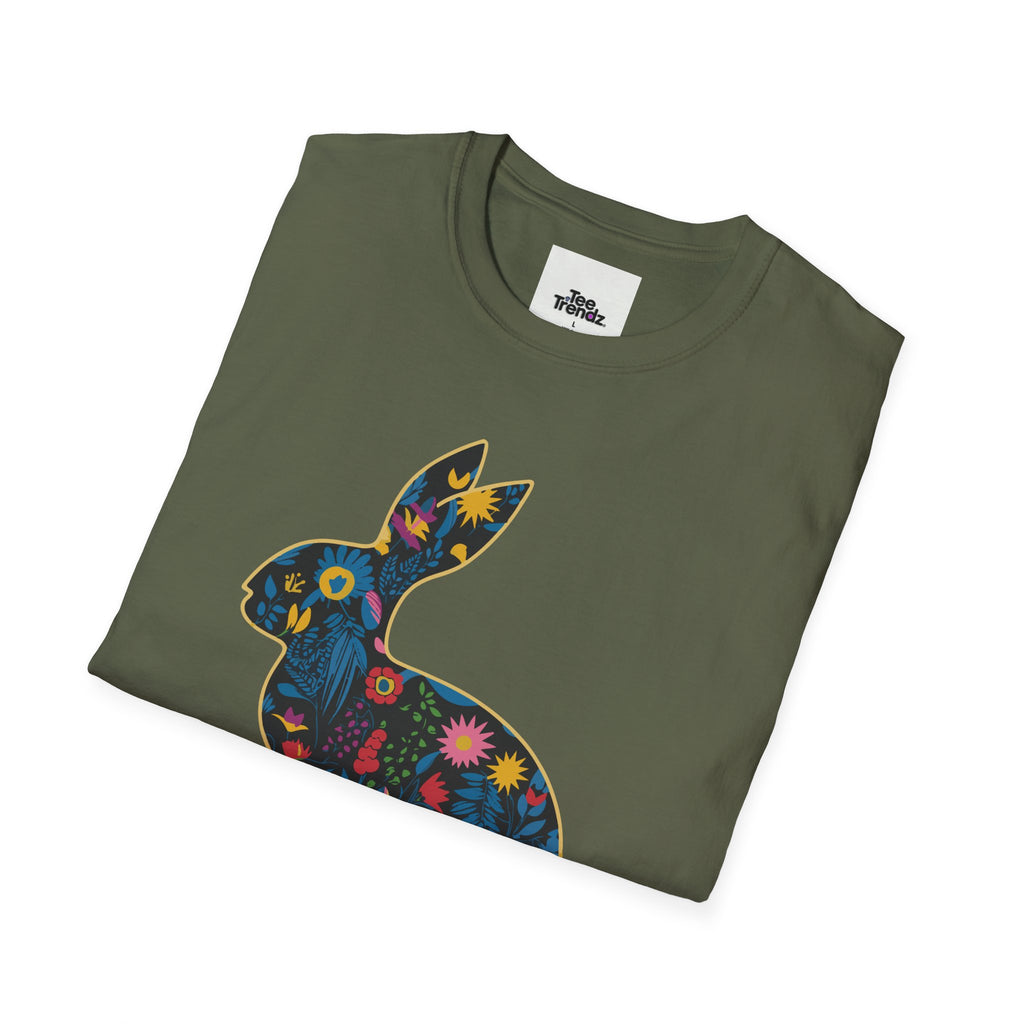 Floral Silhouette Rabbit T-Shirt