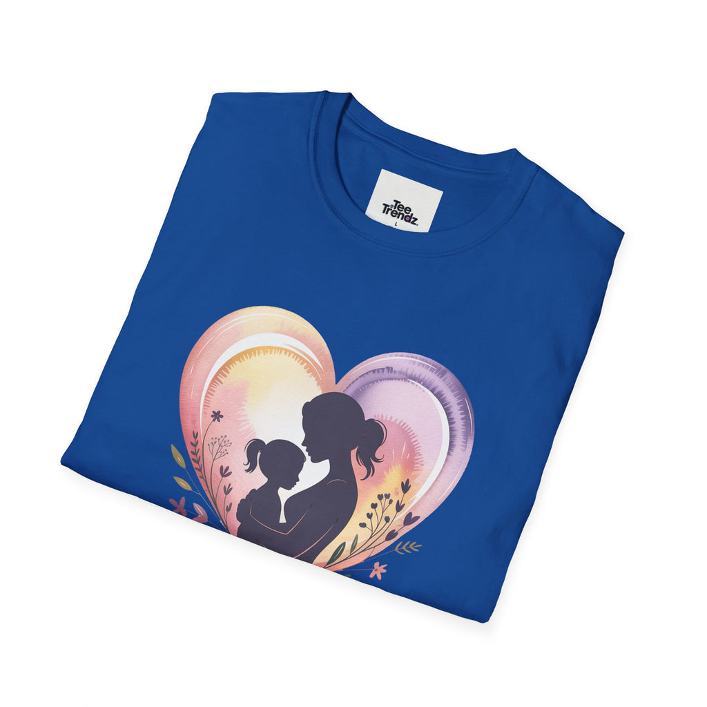 Mother's Love T-Shirt — Silhouette Heart Mom & Child Graphic (Mother's Day Gift)