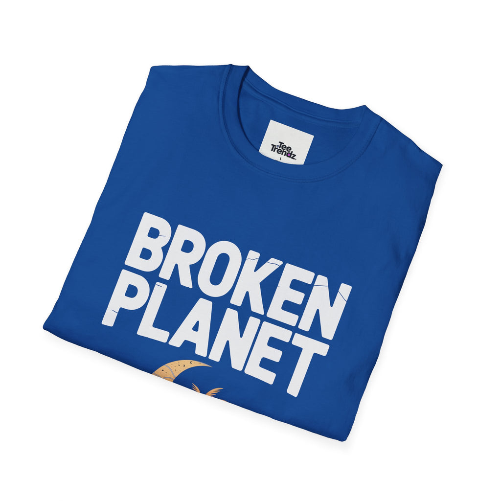 Broken Planet T-Shirt — Tropical Crescent Palm Graphic Tee