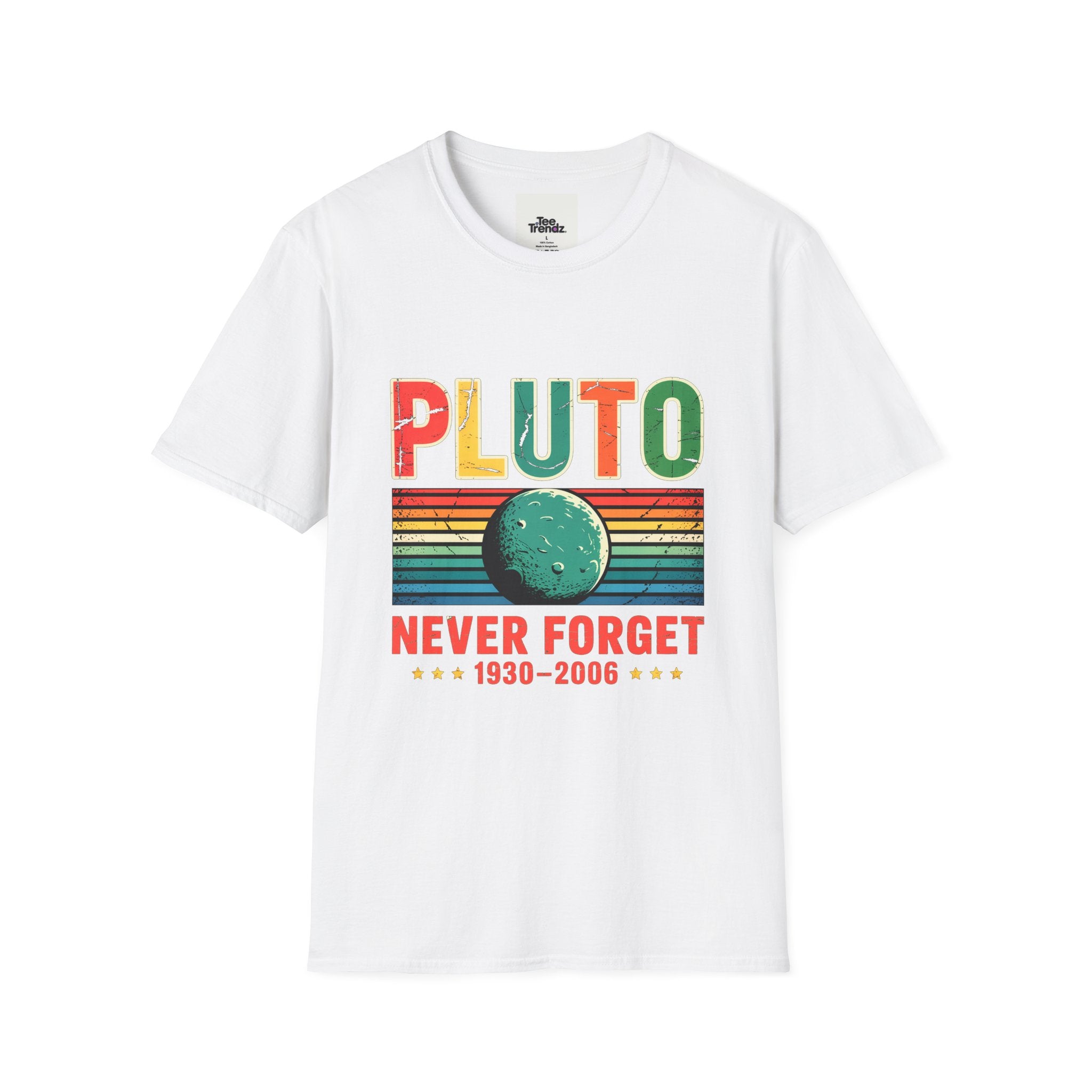 Pluto Never Forget T-Shirt — Retro Memorial Planet Graphic Tee (1930–2006)