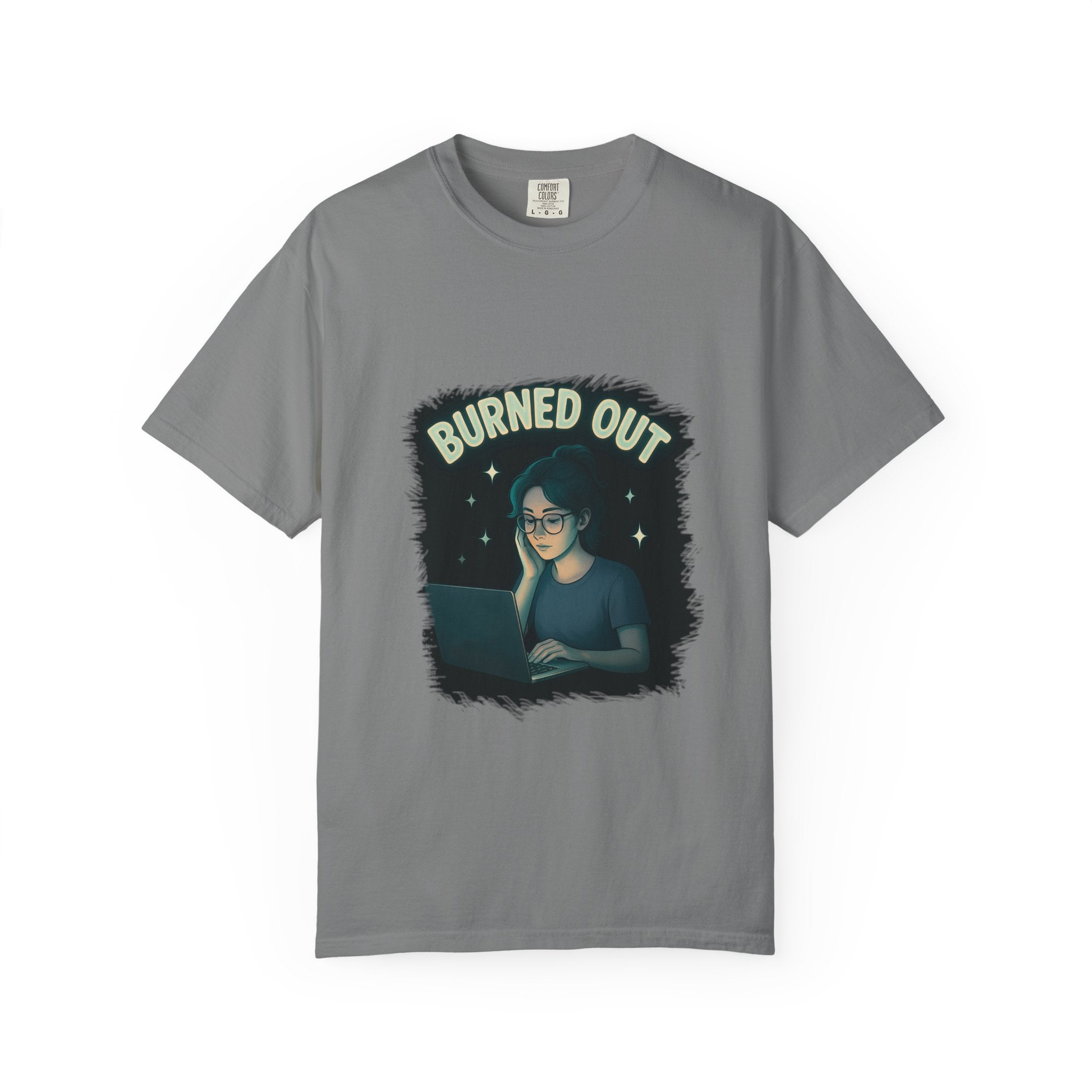 Burned Out Night Owl T-Shirt — Funny Exhausted Programmer Graphic Tee