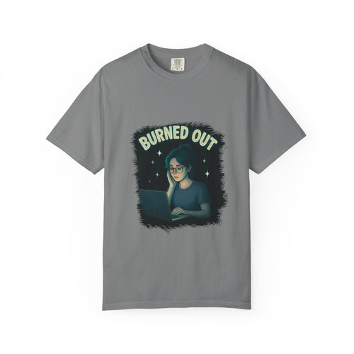 Burned Out Night Owl T-Shirt — Funny Exhausted Programmer Graphic Tee