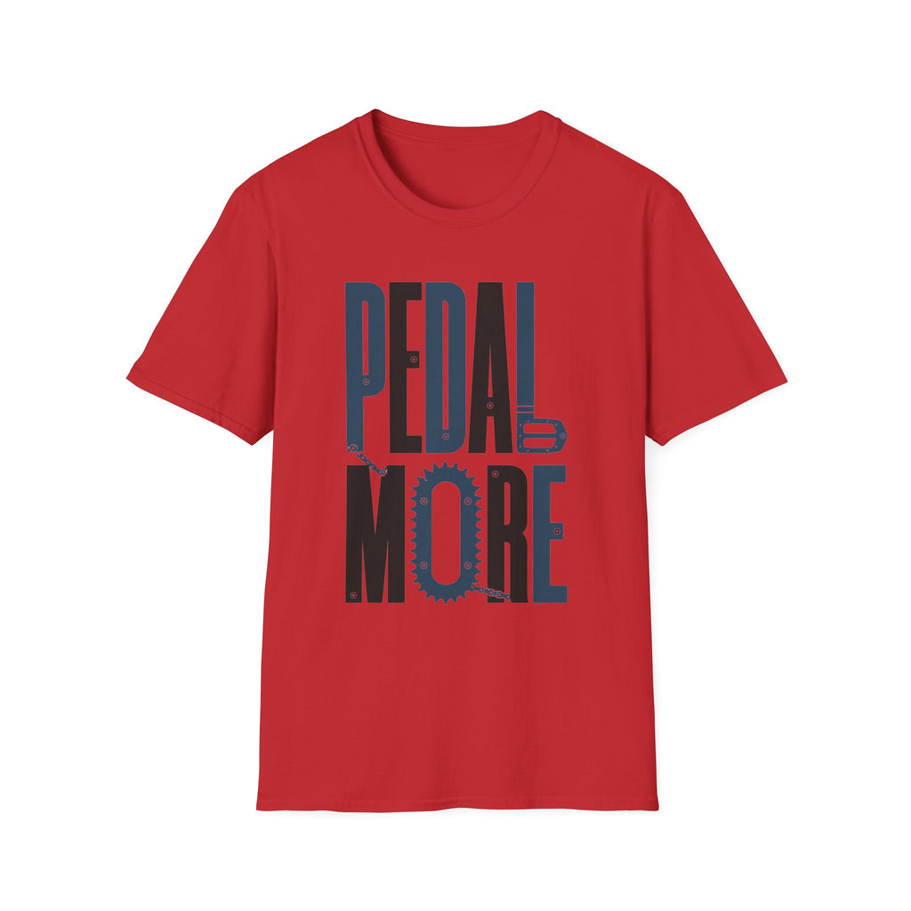 Pedal More T‑Shirt — Cycling Graphic Tee with Bike Pedal & Gear Design