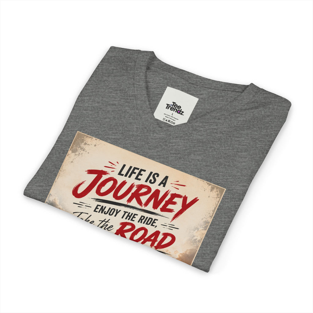 Journey Motorcycle V-Neck Tee — "Life Is a Journey, Enjoy the Ride" Graphic Shirt