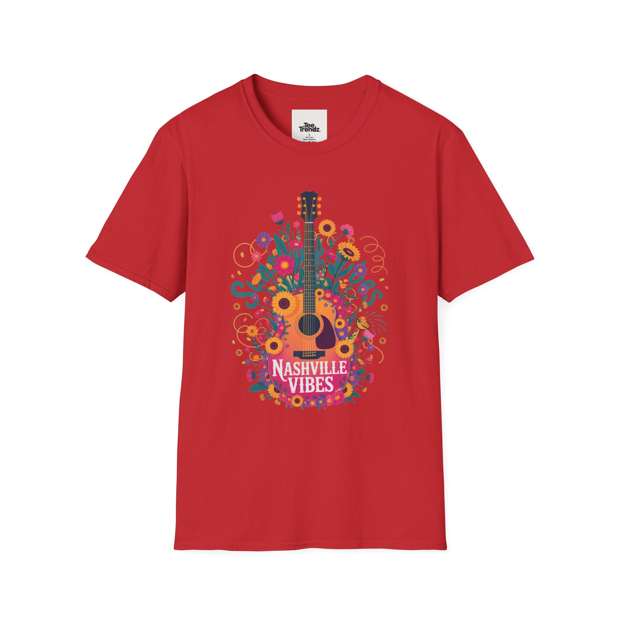 Nashville Vibes Guitar T-Shirt – Floral Music Festival Tee